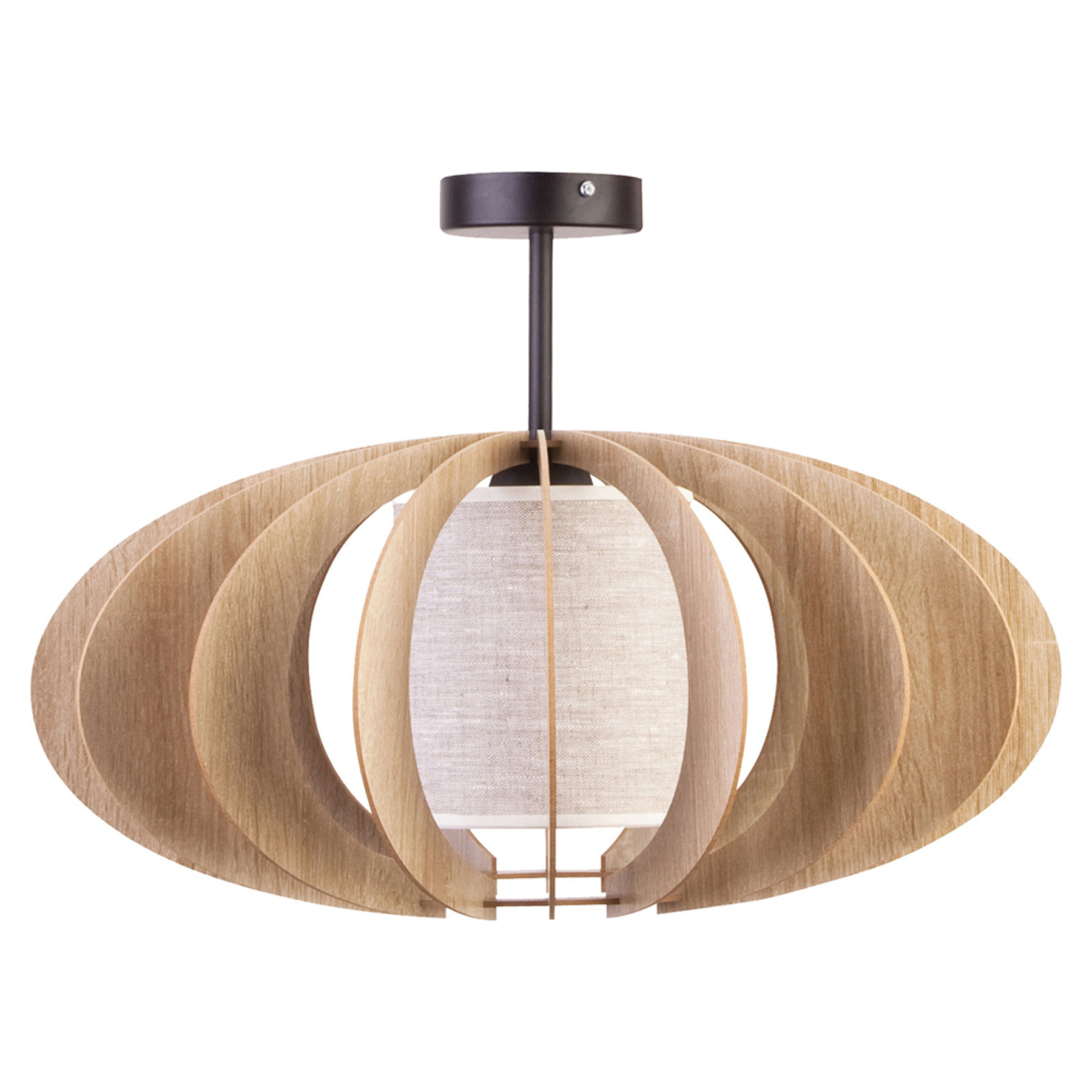 Taklampa Modern A med trälameller, Ø 60 cm