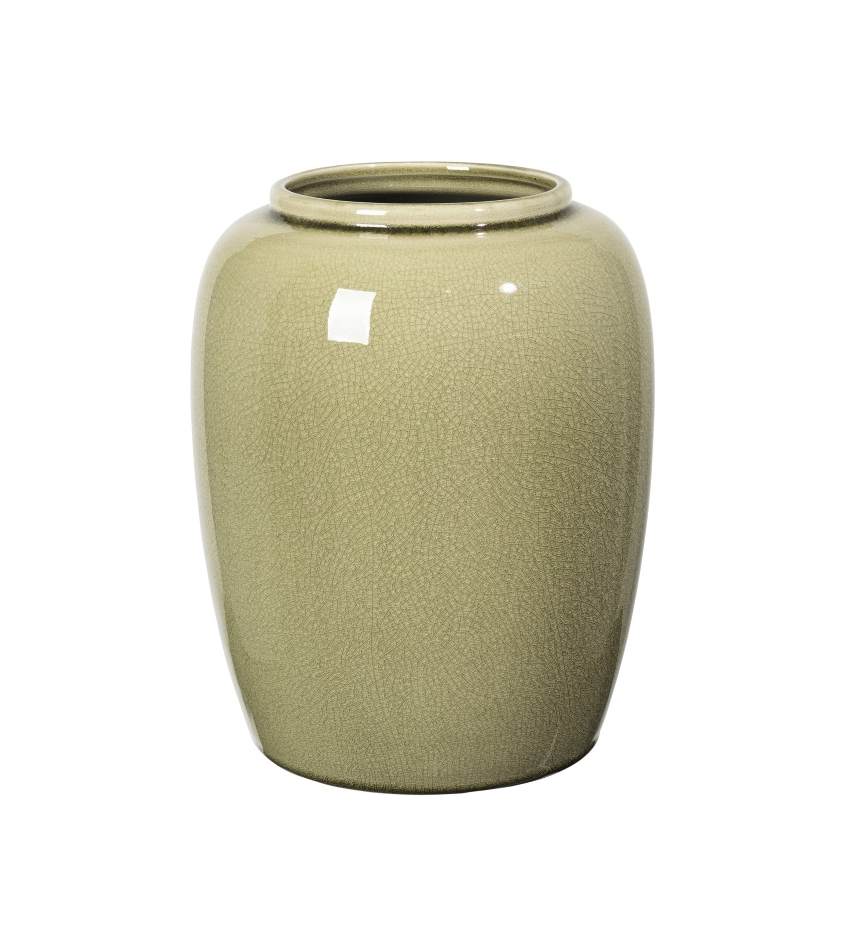 Keramikvas CRACKLE OIL GREEN, Broste Copenhagen