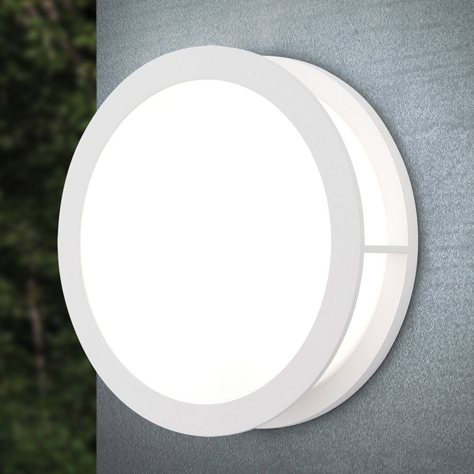Utomhusvägglampa Henry, Ø 30 cm vit
