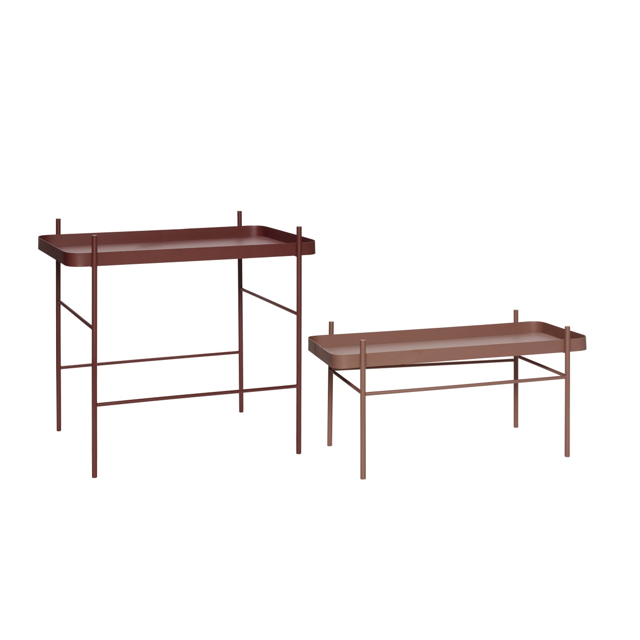 Soffbord 2-set metall röd, Hubsch