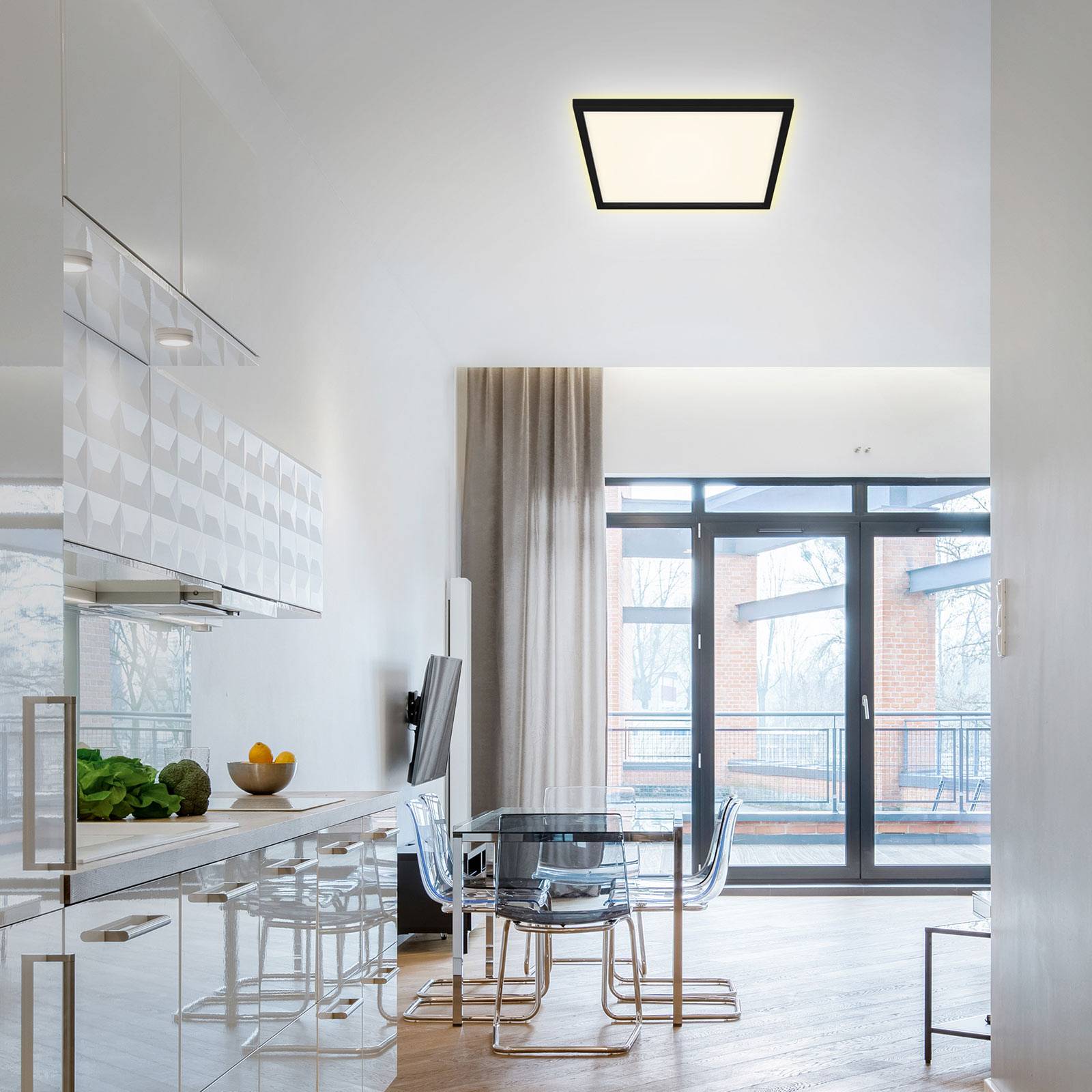 LED-taklampa 7364, 42 x 42 cm, svart