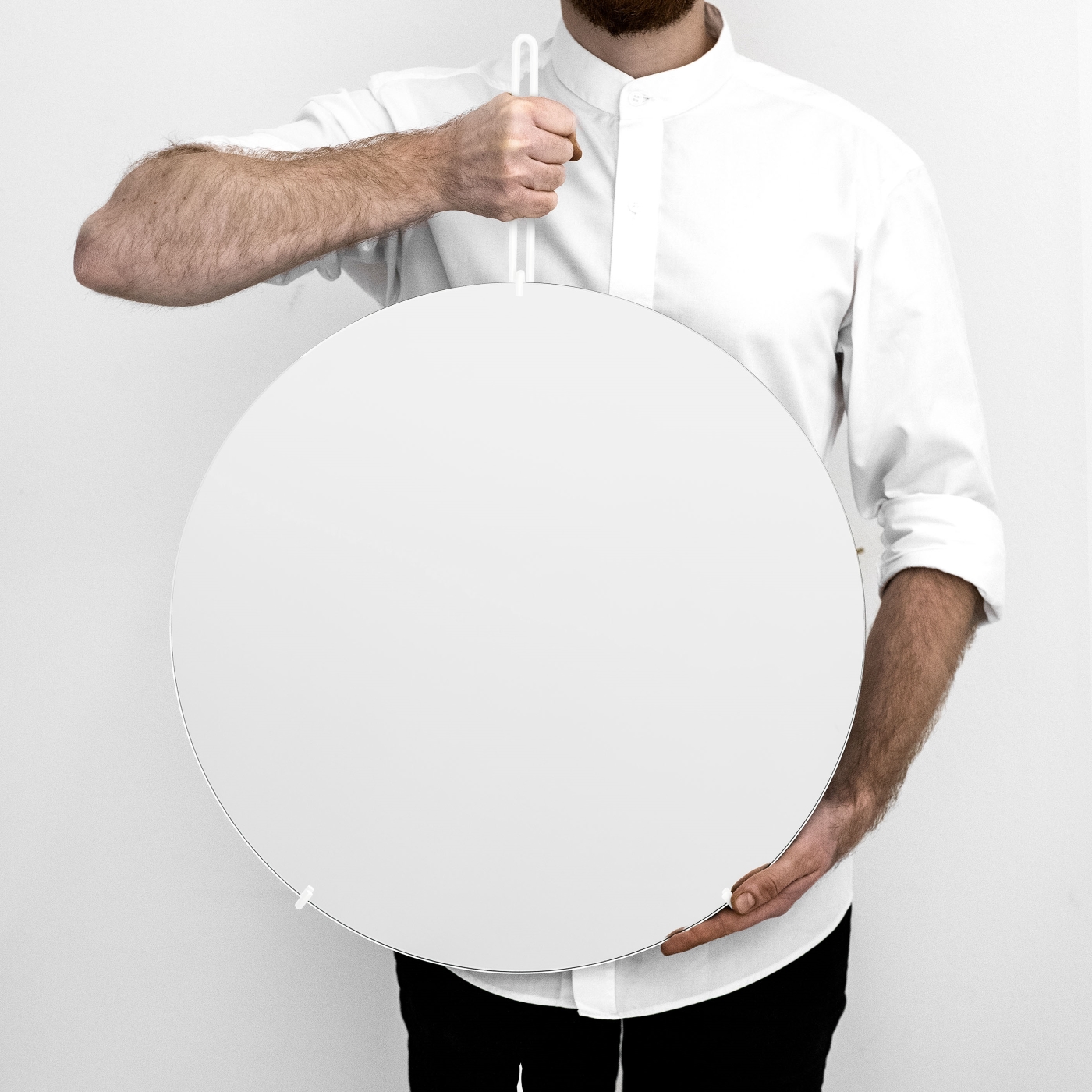 Spegel Ø70cm WALL MIRROR vit, MOEBE