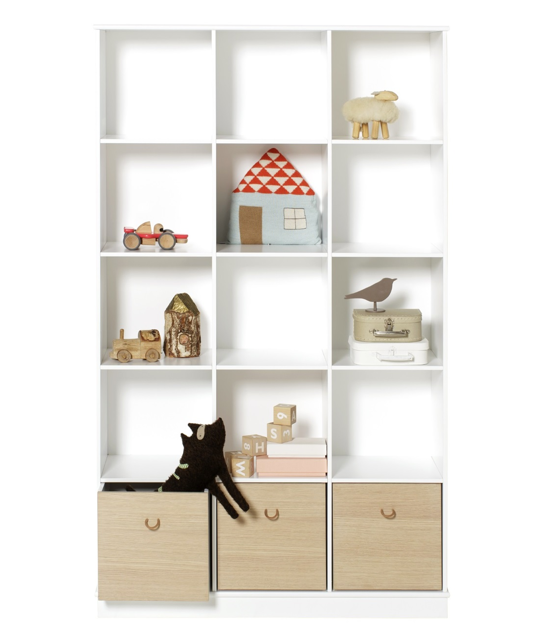 Wood hylla vertikal 3 x 5 sockel, Oliver Furniture