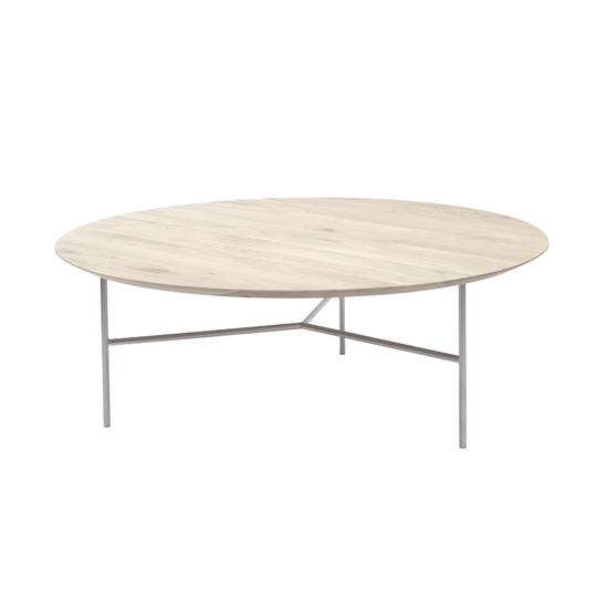 TRIBECA soffbord 110 cm ljus ek / krom, Mavis