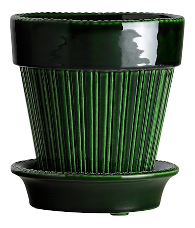 Simona Kruka med fat Glazed Green Emerald 14 cm