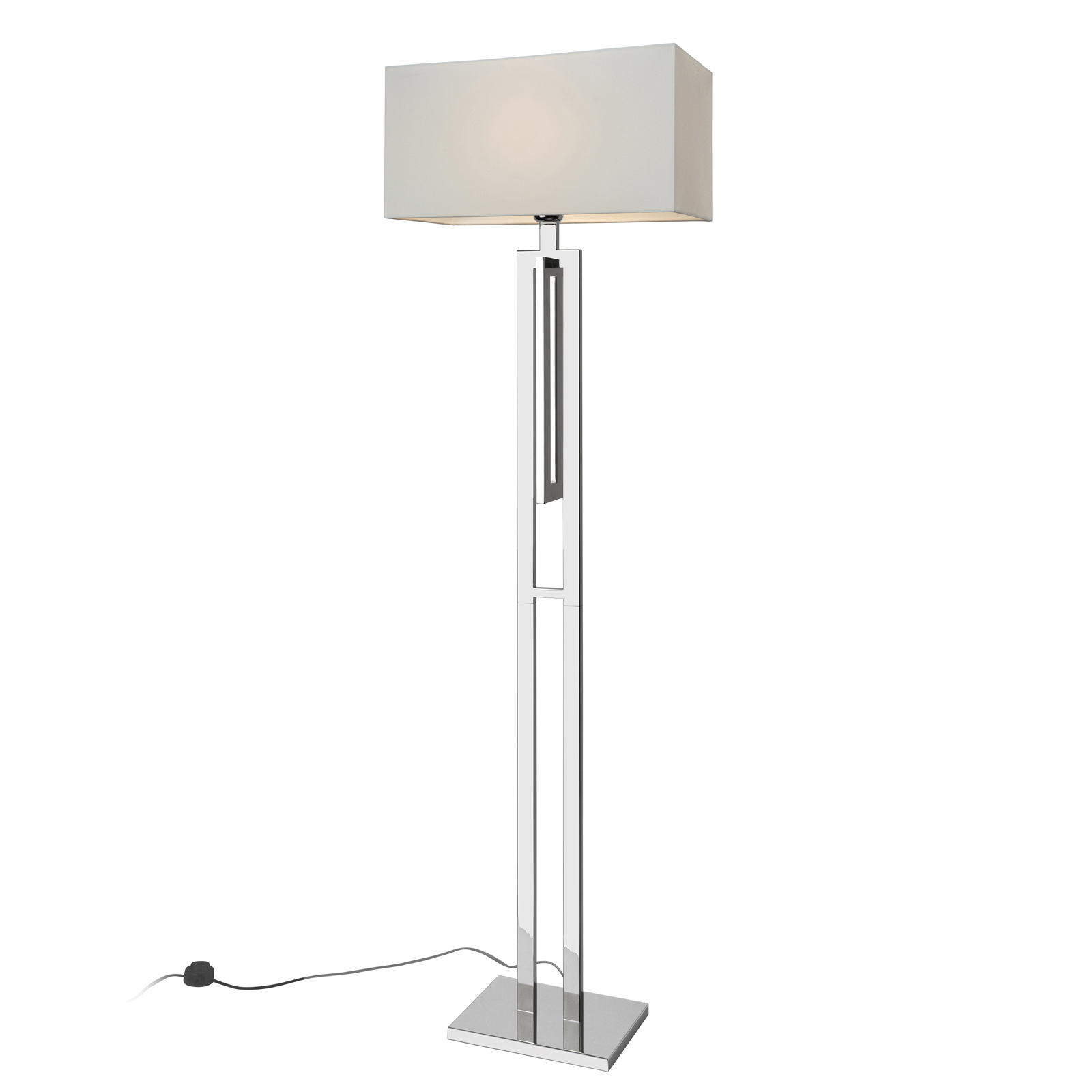 Golvlampa City med textilskärm