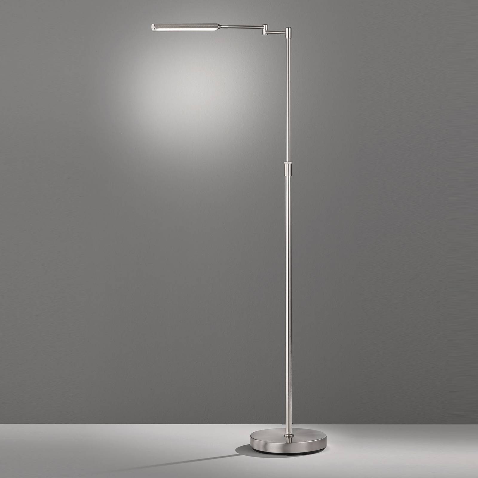 LED-golvlampa Nami fotdimmer, nickelfärg