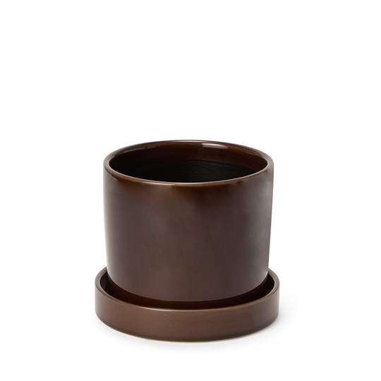 Stengodskruka/Fat Glacerad 14cm Brun
