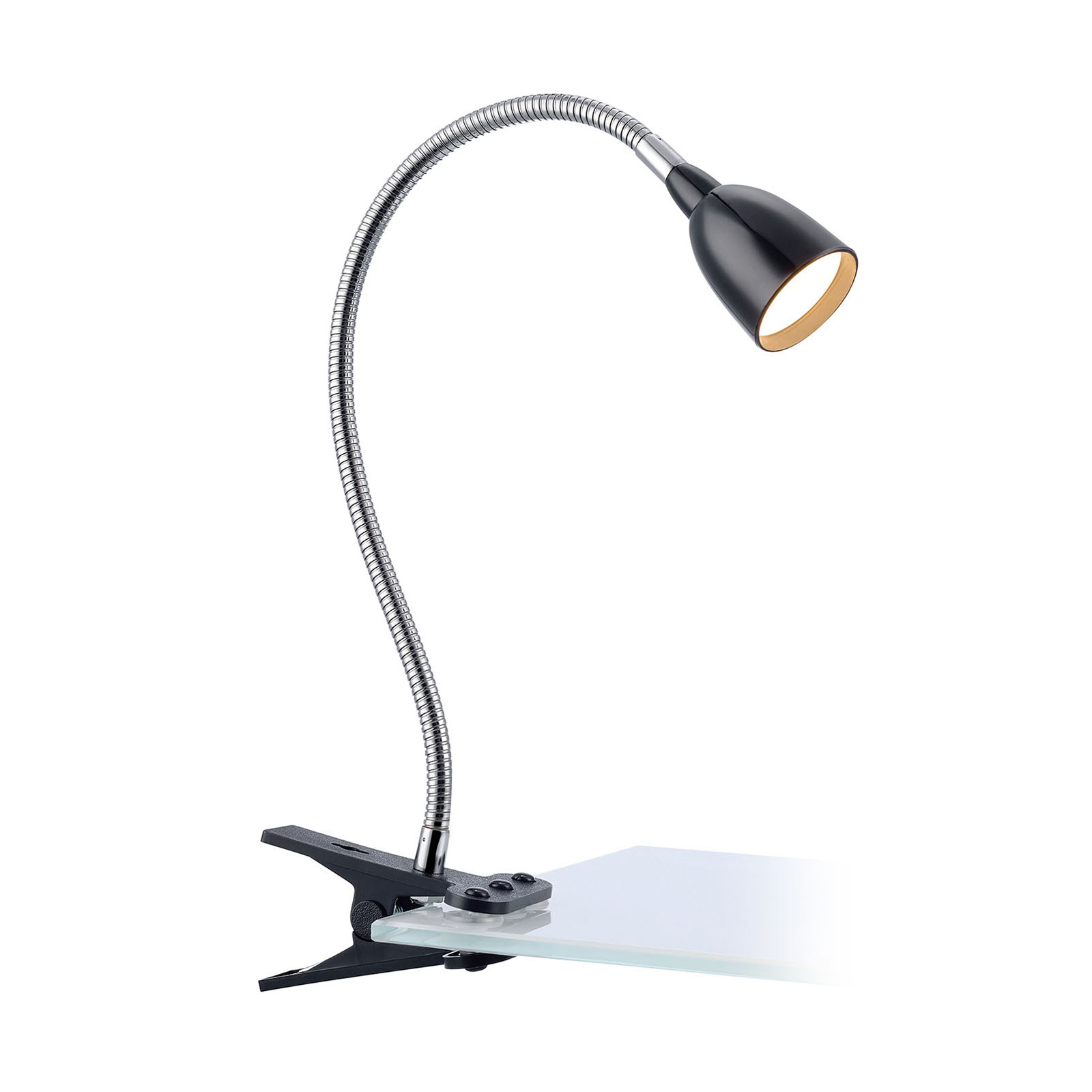 LED-klämlampa Tulip, svart