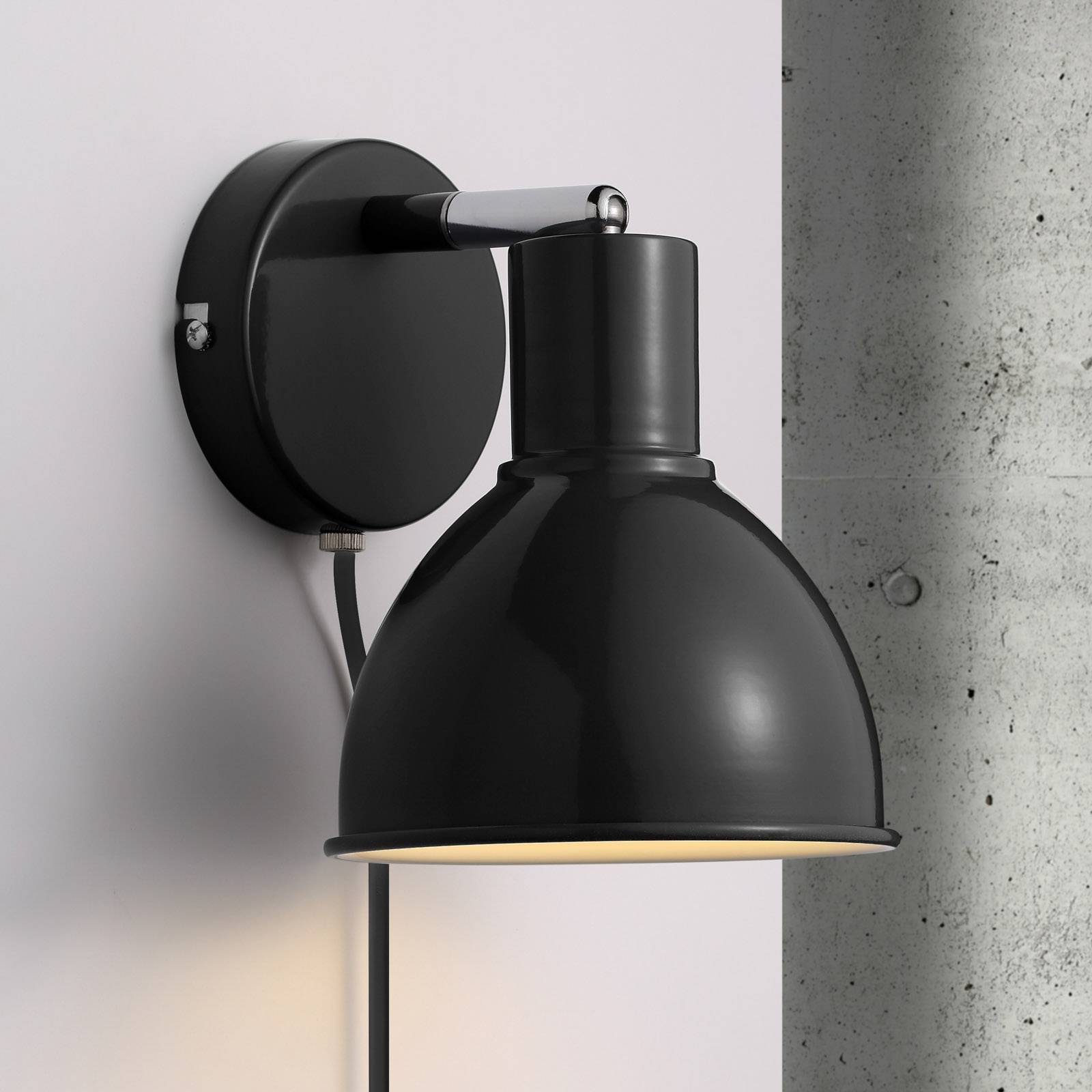 Tilltalande gestaltad vägglampa Pop Wall, svart