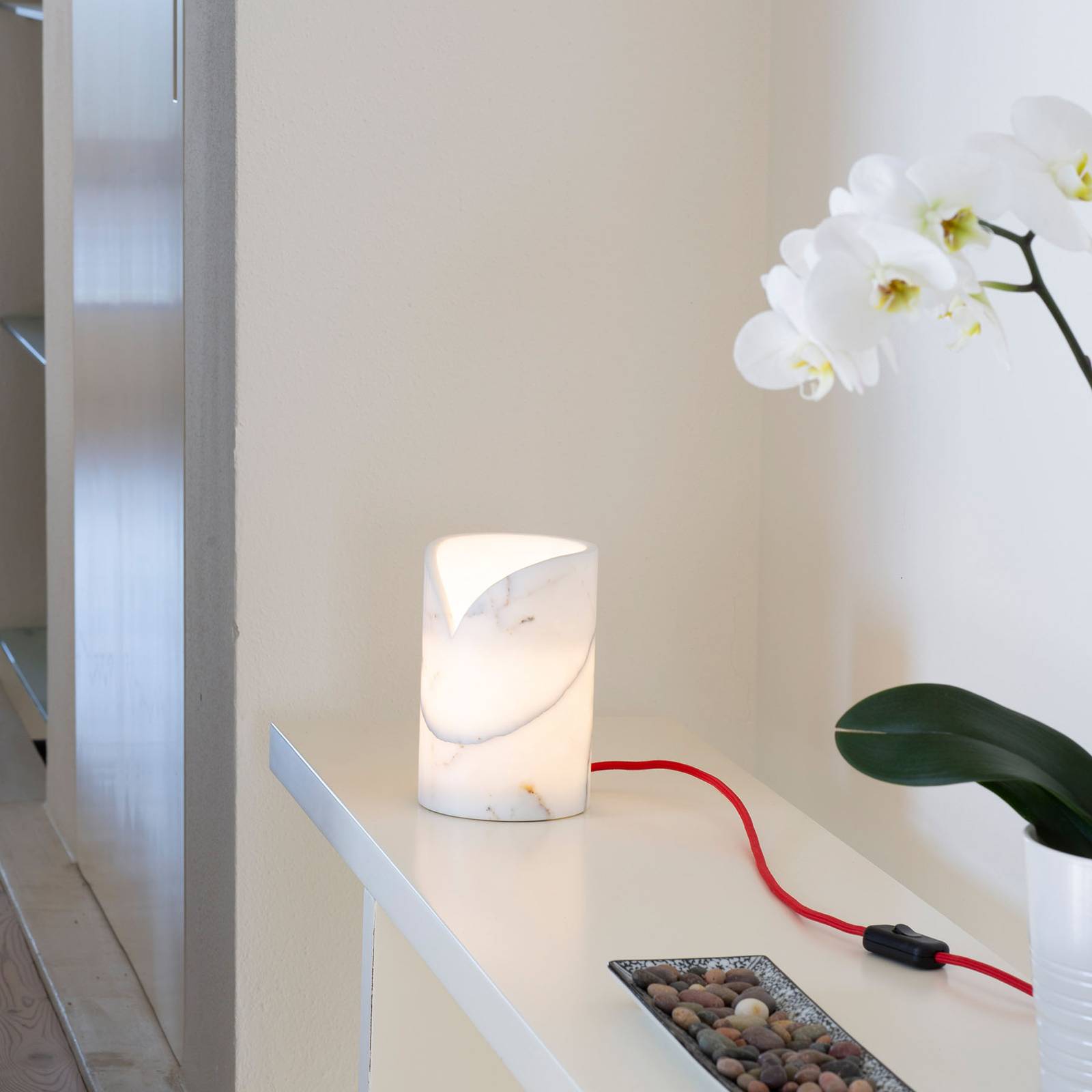Martinelli Luce Colletto bordslampa, marmor ljust