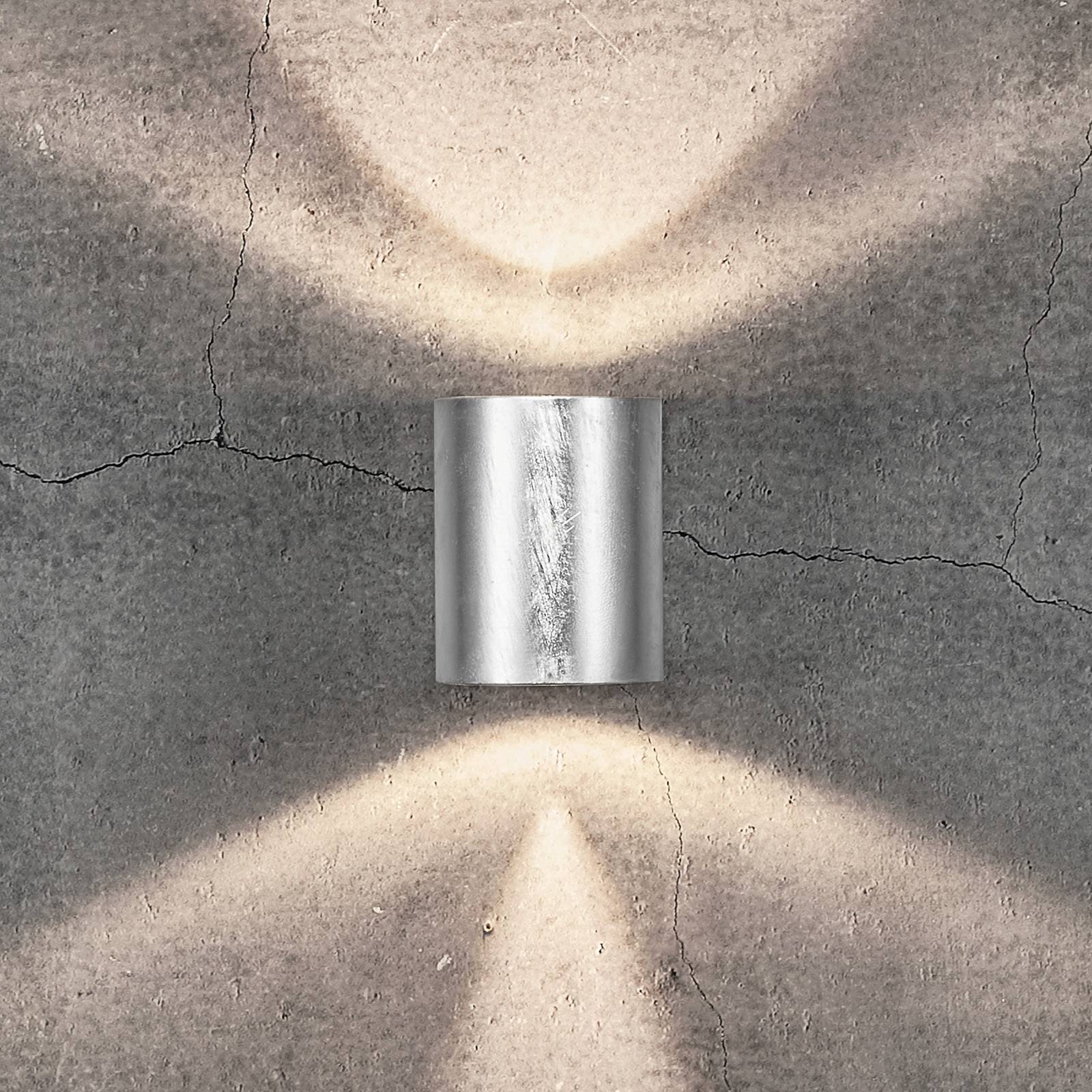LED-utomhusvägglampa Canto 2, 10 cm, zink
