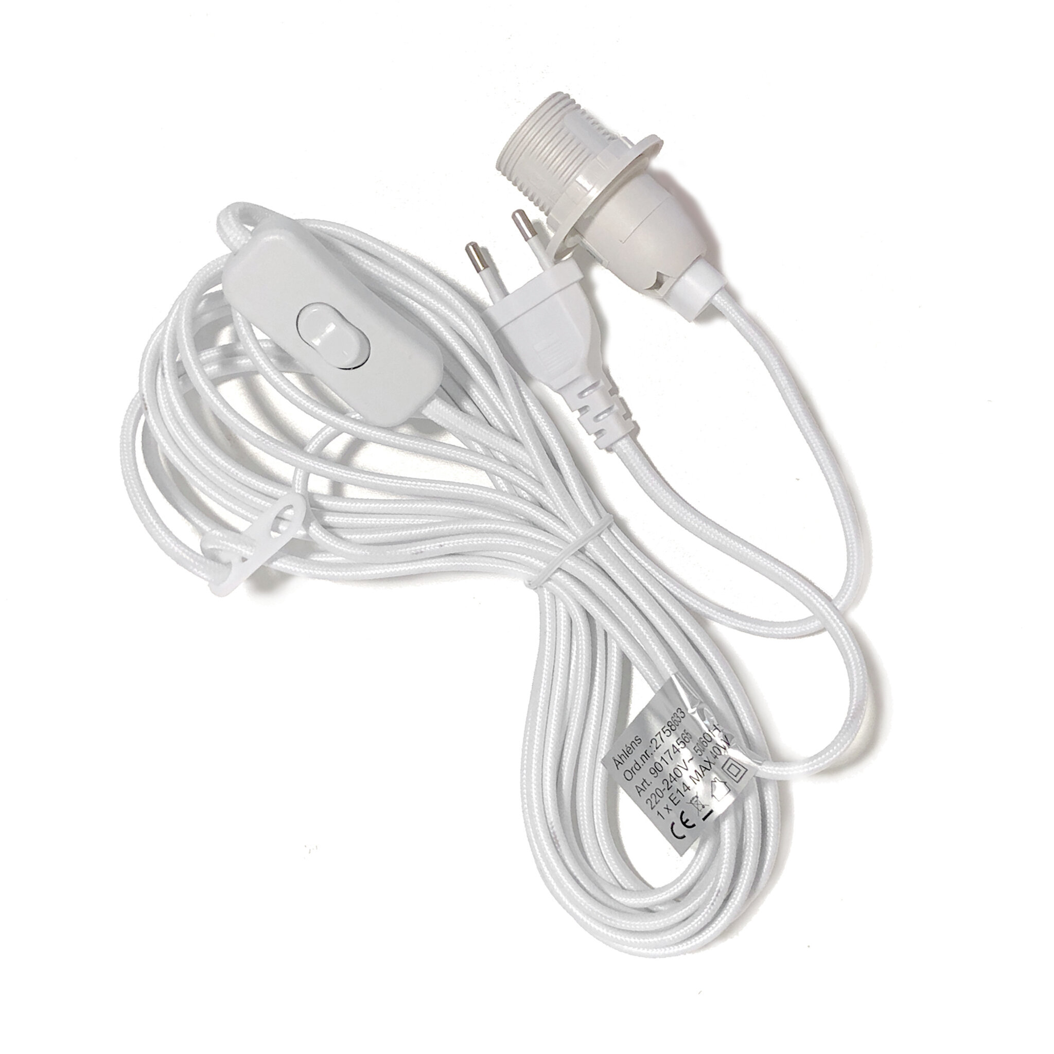 Lampsladd med väggkontakt, 5 m