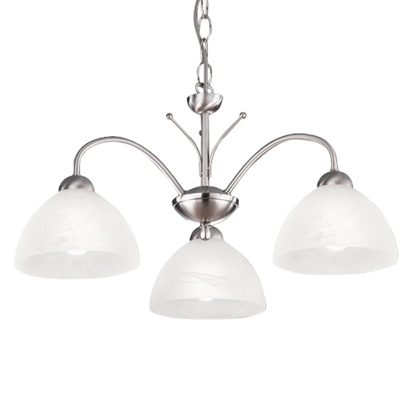 Välformad taklampa MILANESE 3 ljuskällor, silver