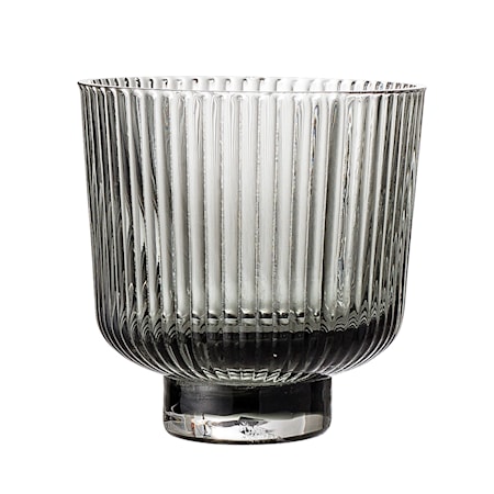 Ljuslykta Glas Grå Ø9 cm