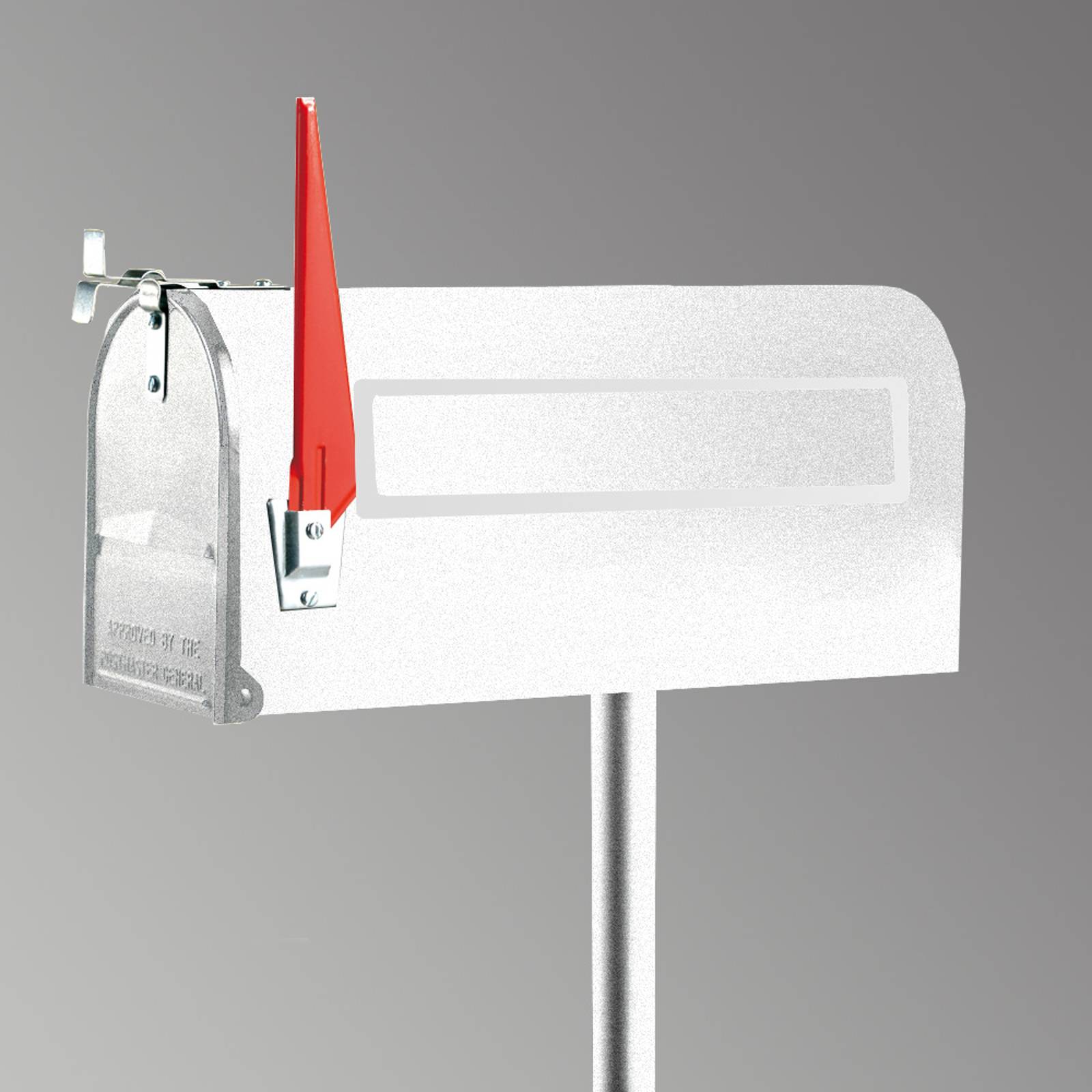 U.S. Mailbox med svängbar flagga, vit