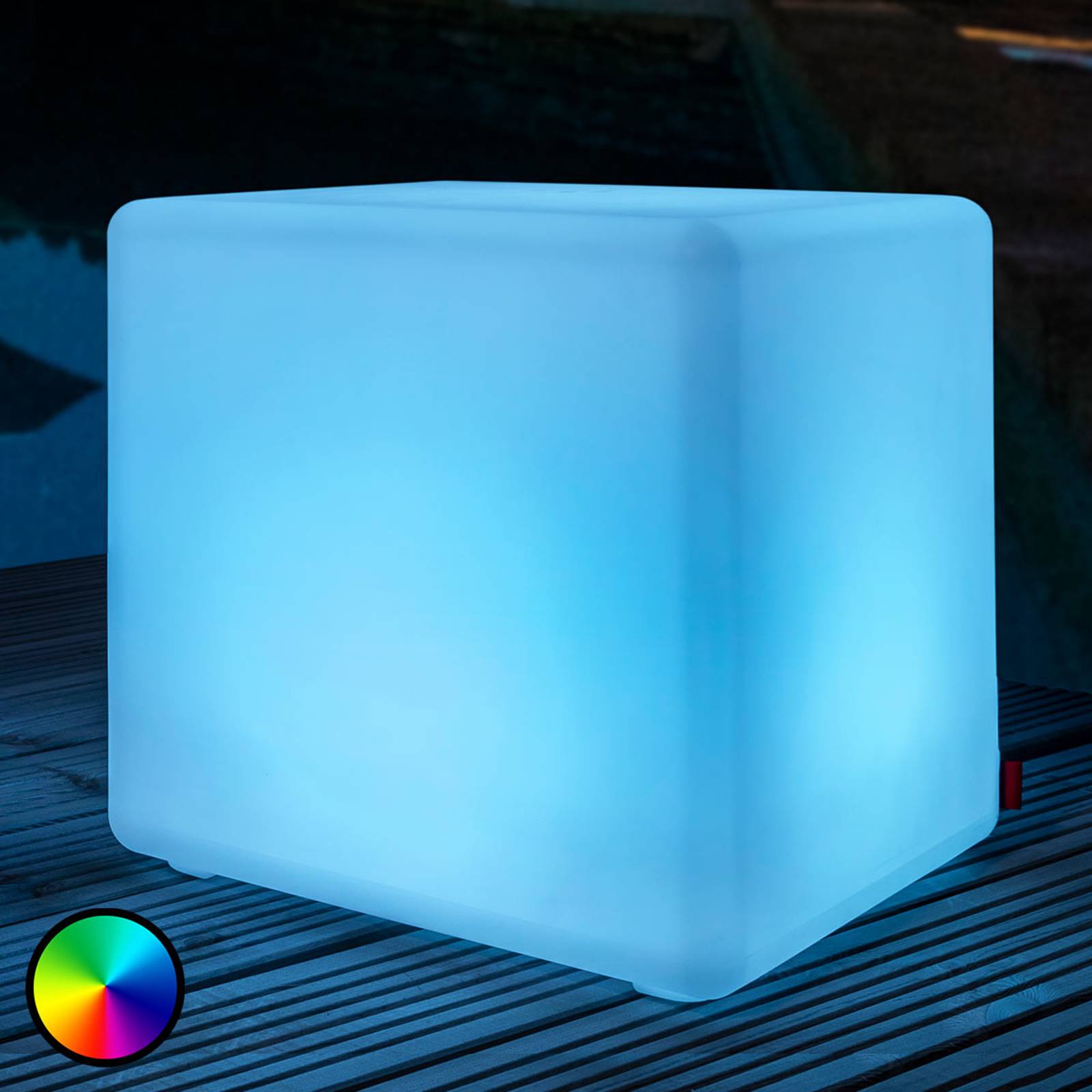 Fascinerande utomhusdekorbel. CUBE LED Accu Outdo