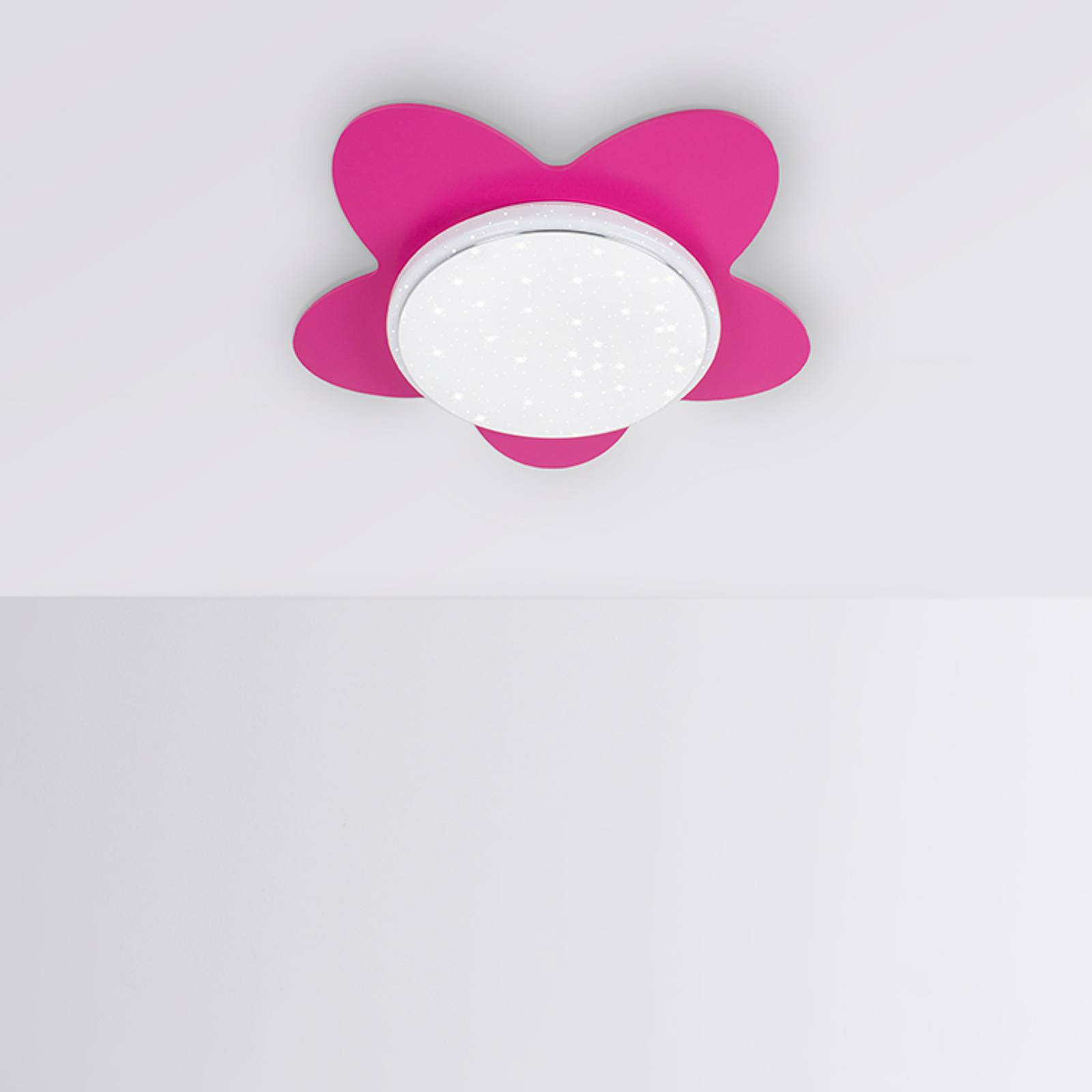 LED-taklampa Blomma Starlight, pink