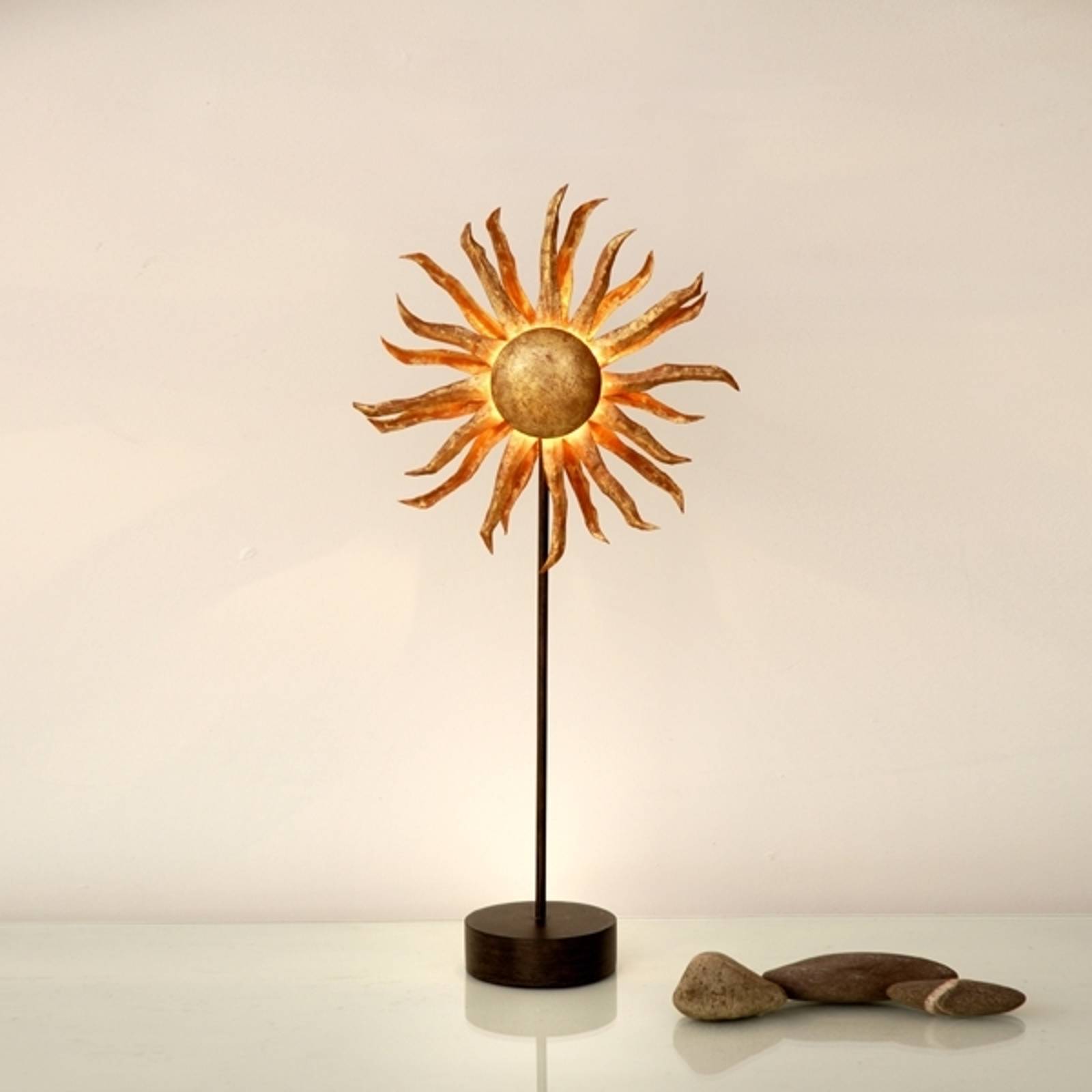 Gyllene LED-bordslampa Sol