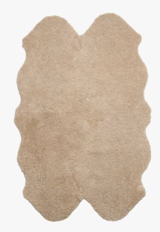 Curly grand fårskinn beige