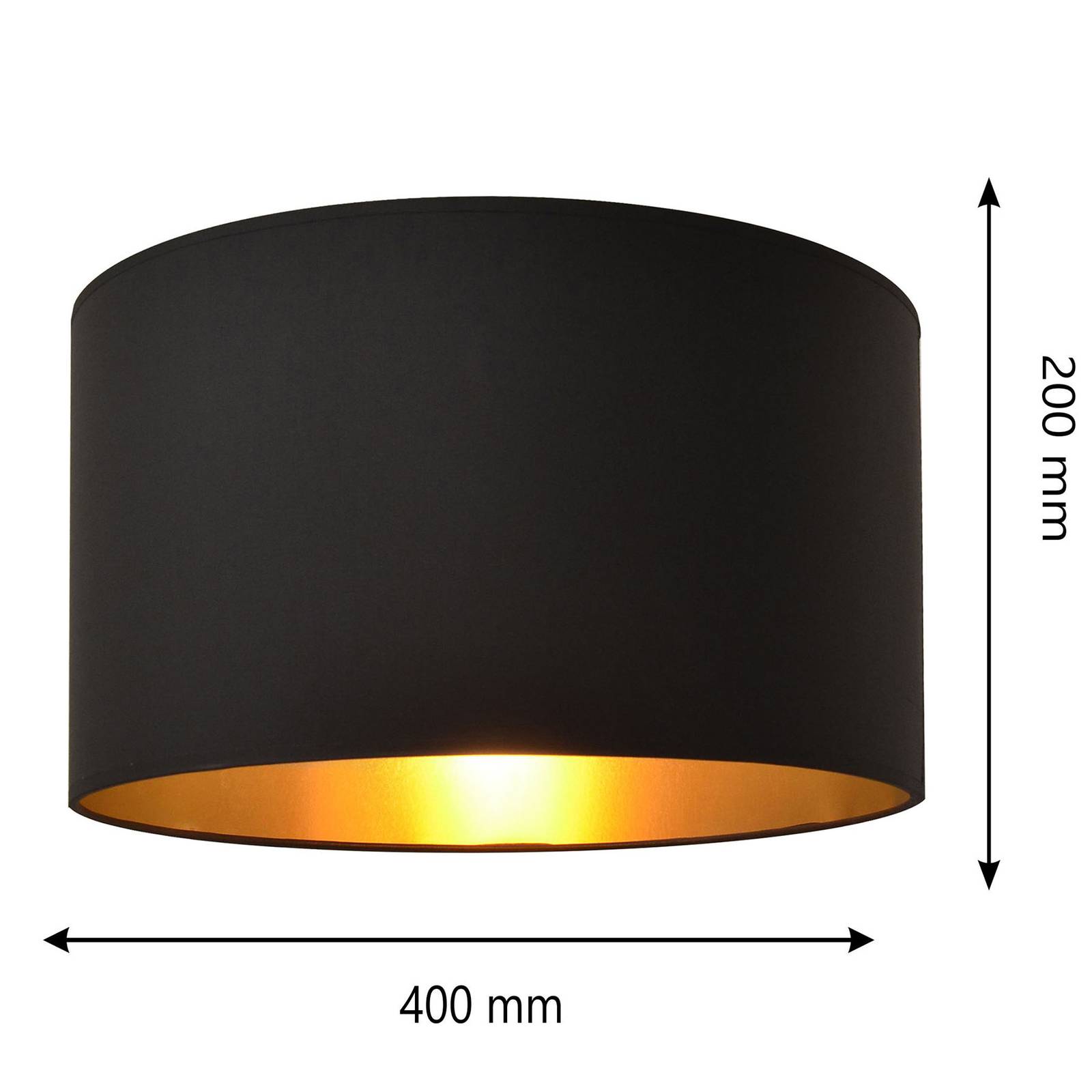 Lampskärm Alba, Ø 40 cm, E27, svart/guld
