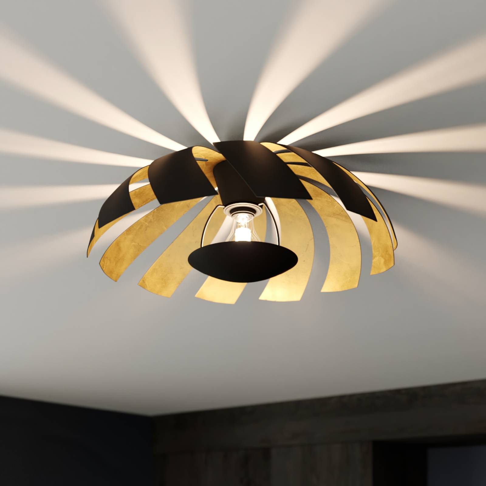 Lucande Archilleas taklampa, svart guld