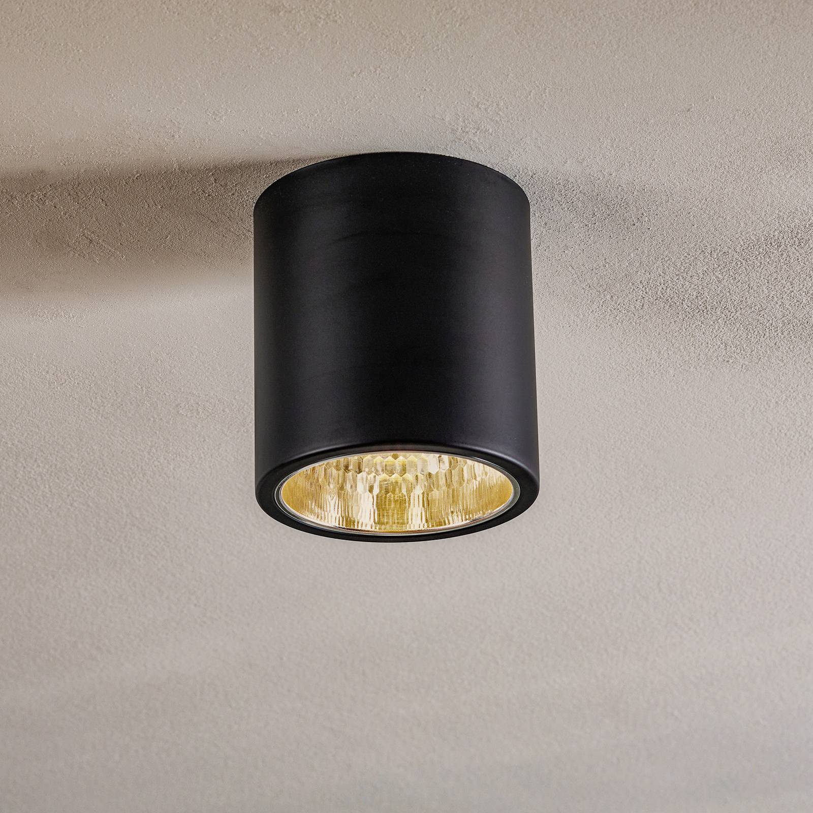 Takspotlight Downlight round i svart, Ø 17 cm