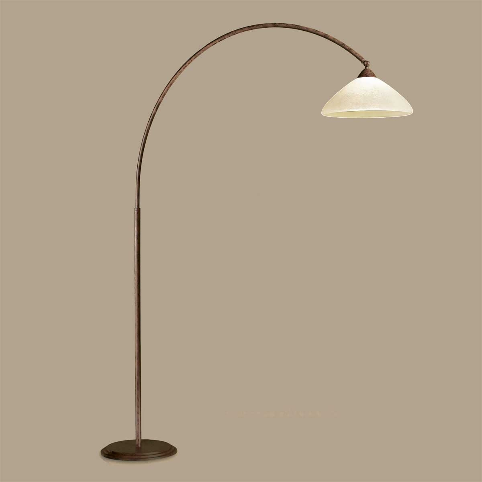 Båglampa Samuele, djup 165 cm, scavo-brun