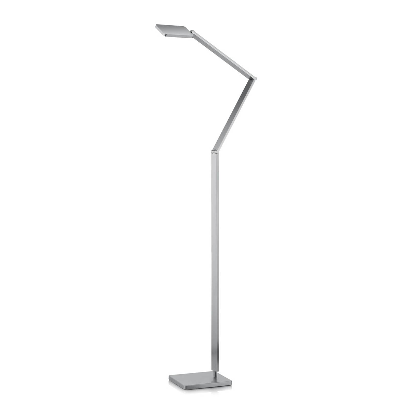 Smal LED-golvlampa Linus i matt nickel