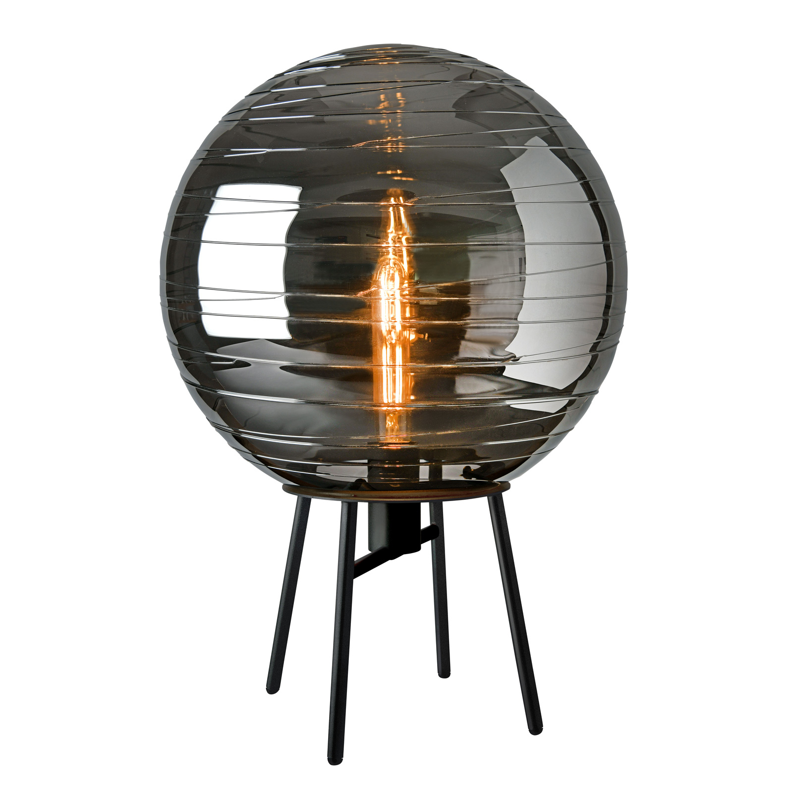 Bordslampa Lantaren, glas rökgrå