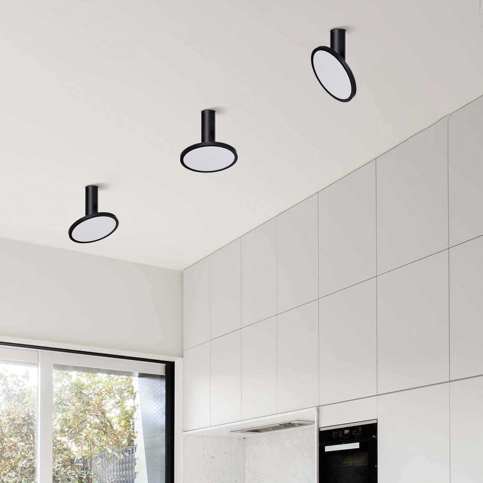 LED-taklampa Morgan, rörlig, svart