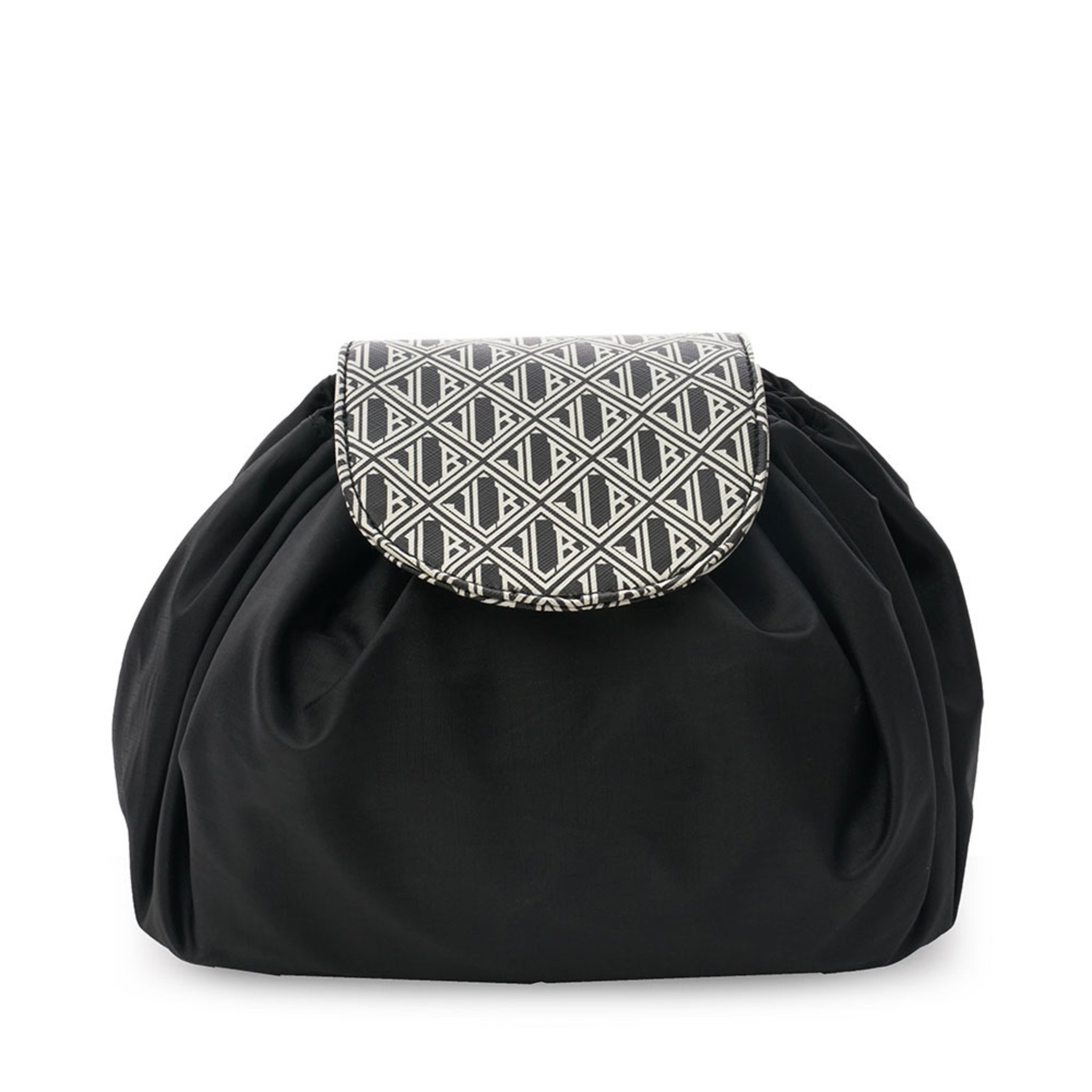 JLB - Round Medium Drawstring Bag Black-White