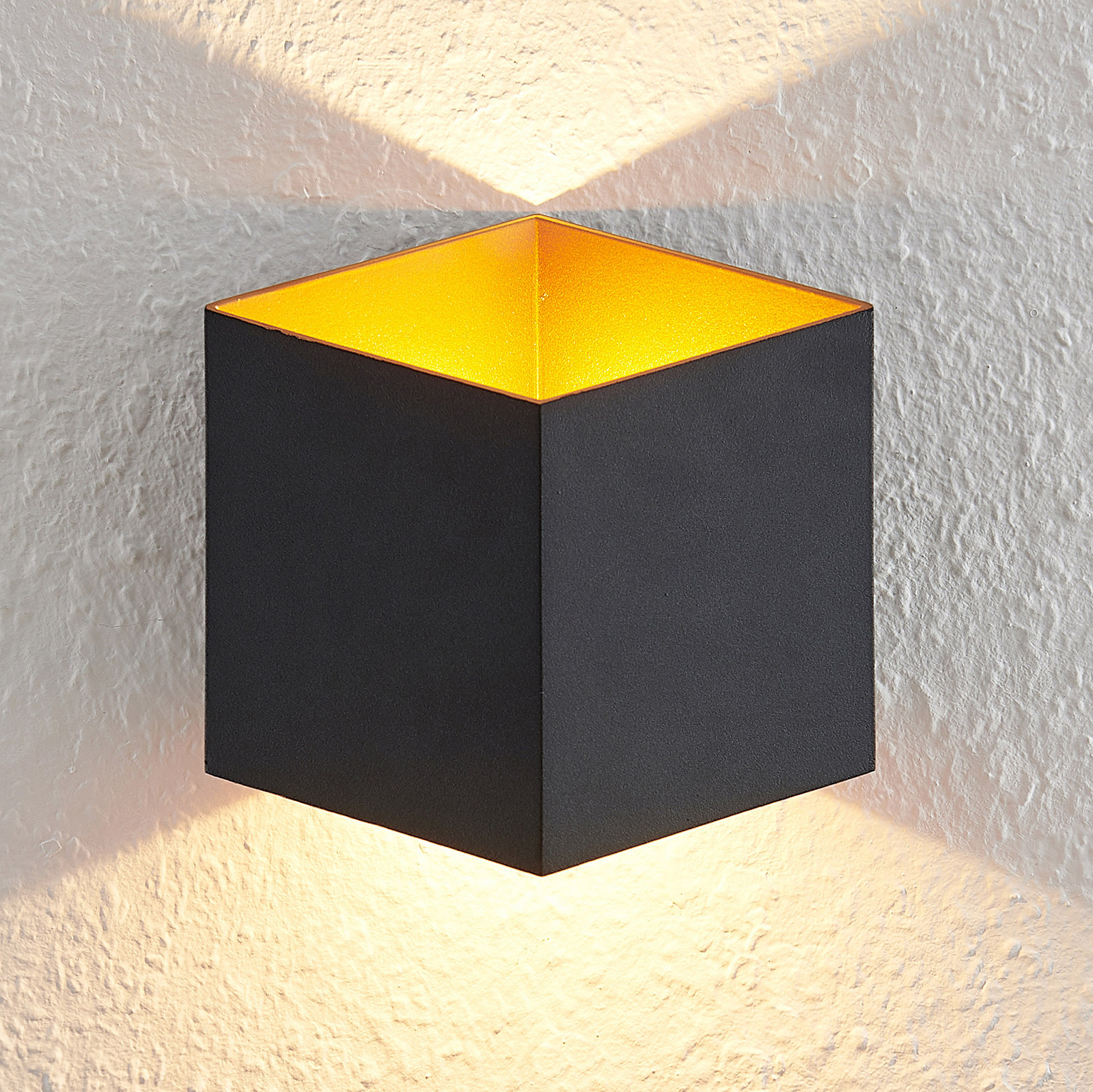 Arcchio Alima LED-vägglampa dim. IP44 svart