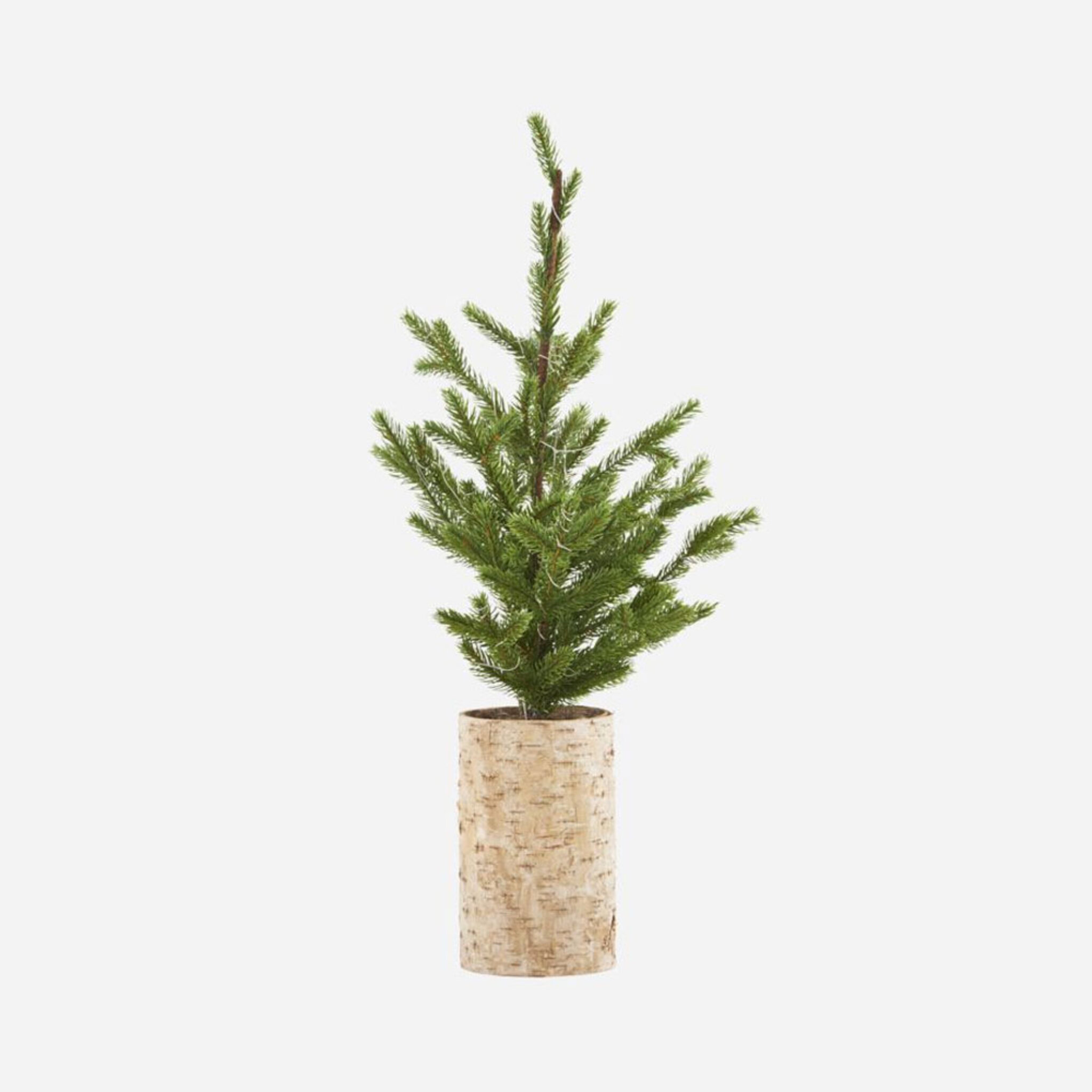Julgran med ljus & träbotten 64 cm