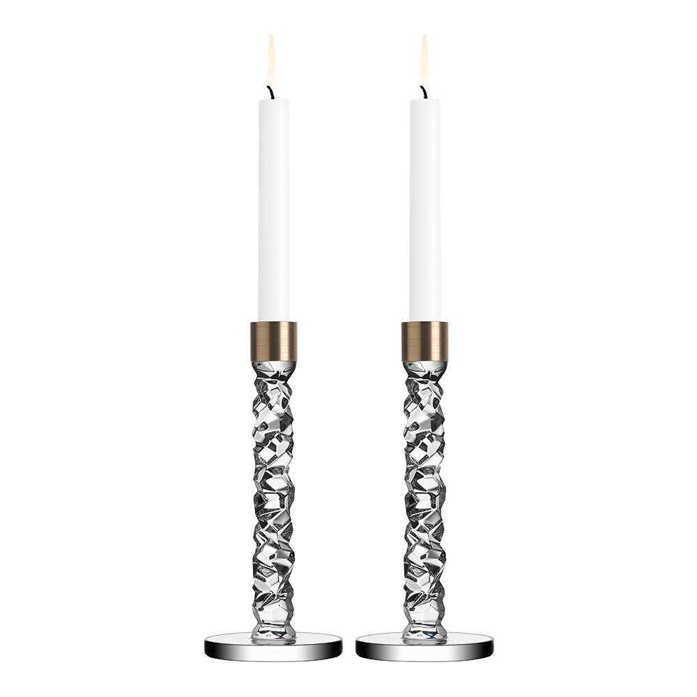 Orrefors - Carat Ljusstake 24,2 cm 2-pack Mässing