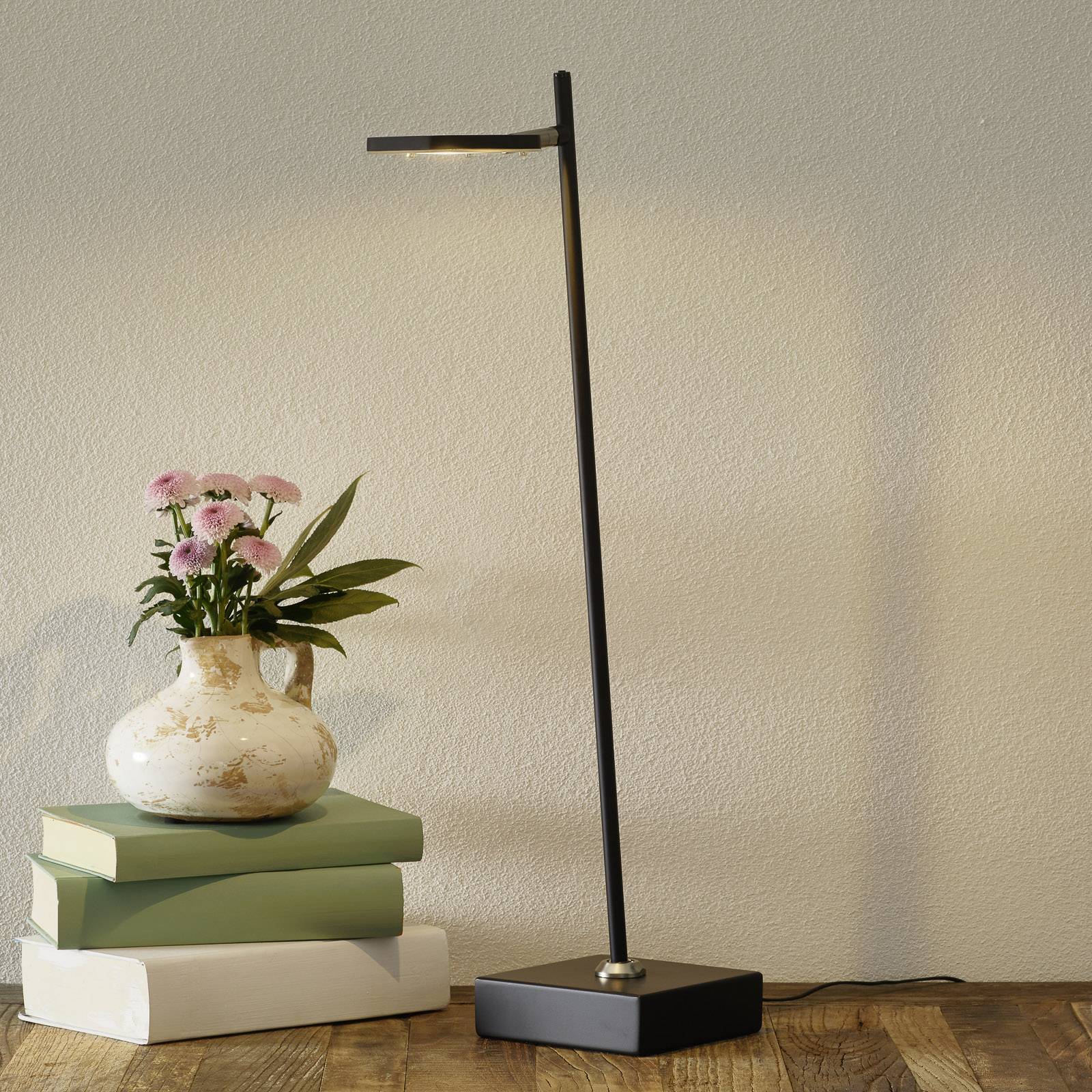 LED-bordslampa Block, dimbar, svart