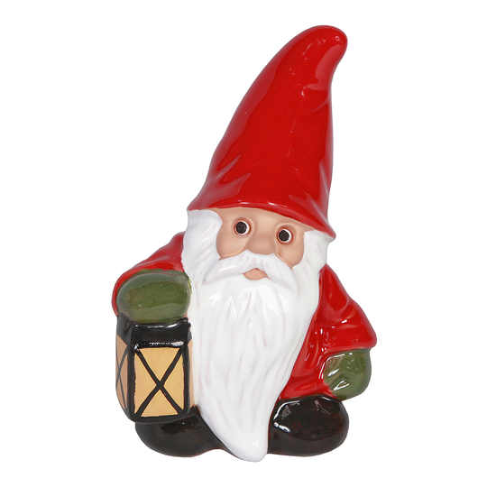 Rolf Berg Keramik - Tomte med lykta 15 cm Röd