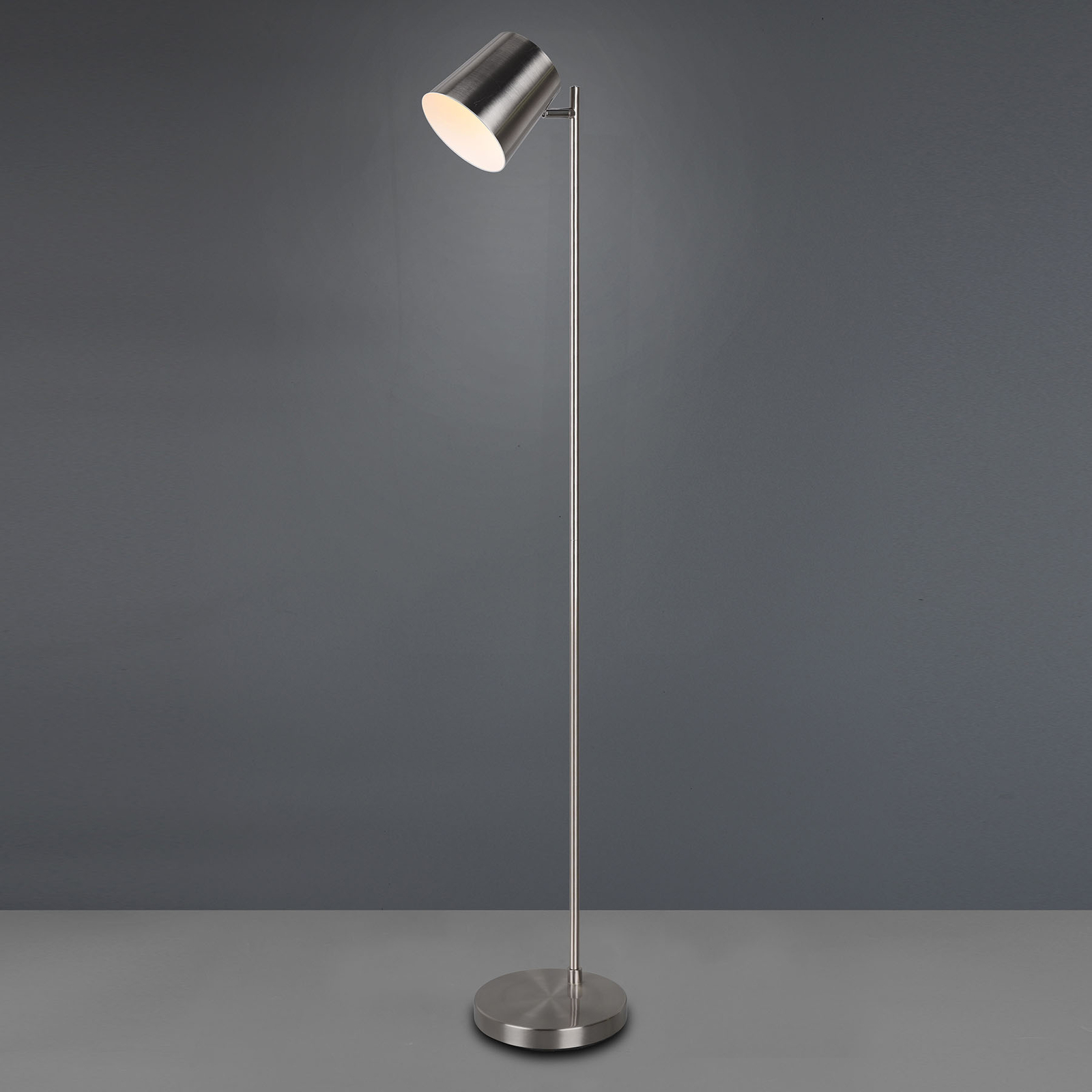 LED-golvlampa Blake med batteri, dimbar, nickel