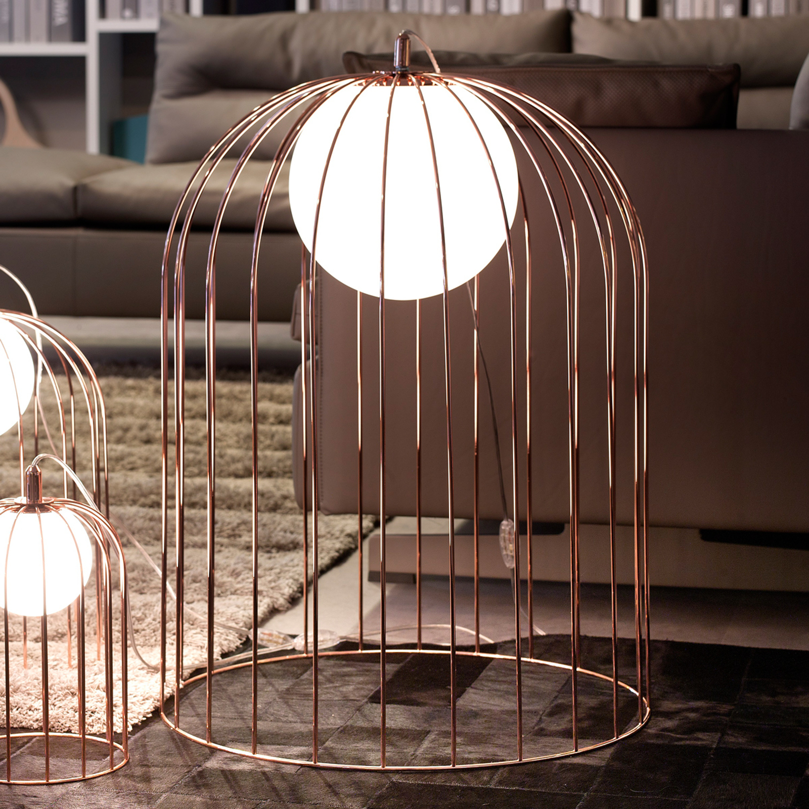 Burformad bordslampa Kluvi i koppar