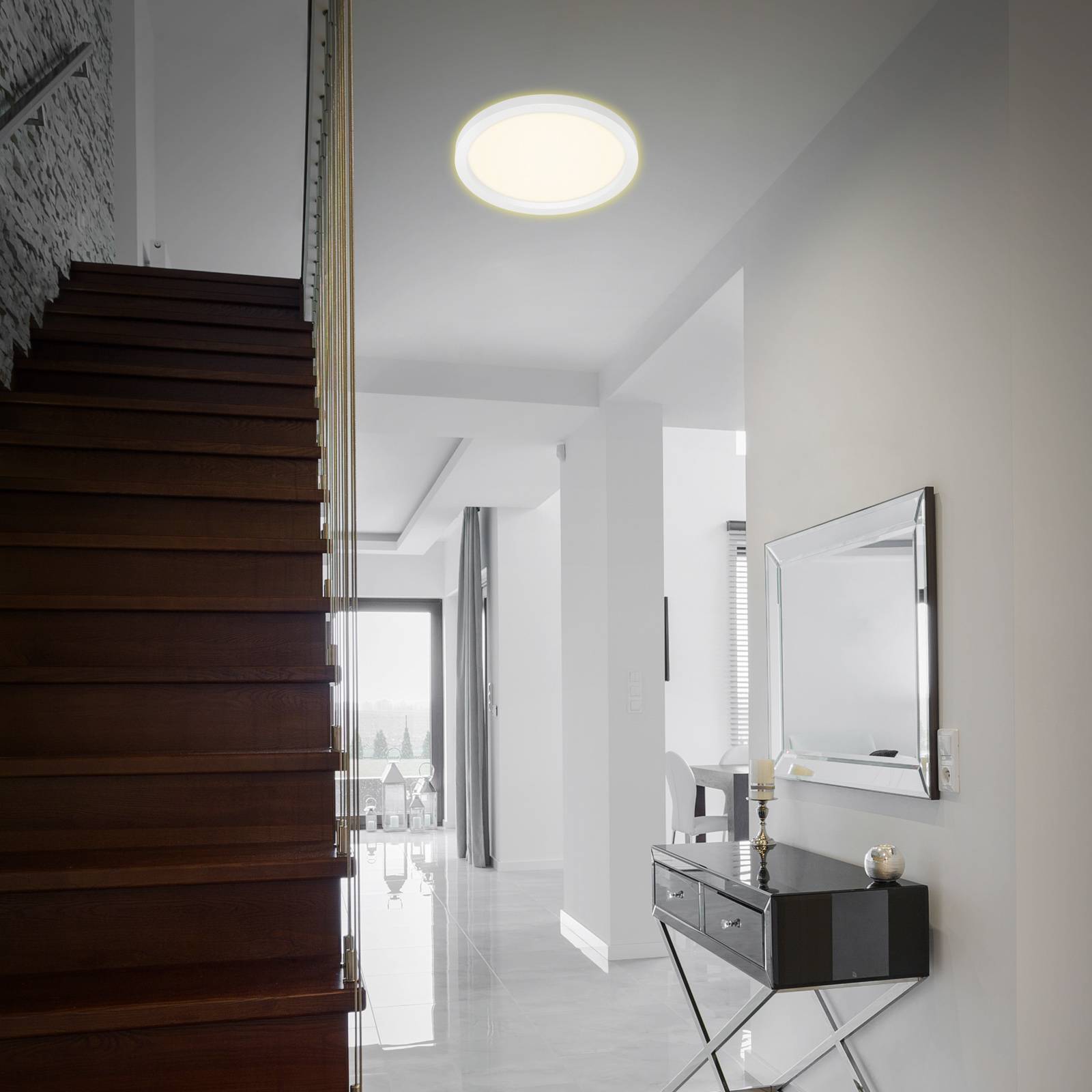 LED-taklampa 7361, Ø 29 cm, vit