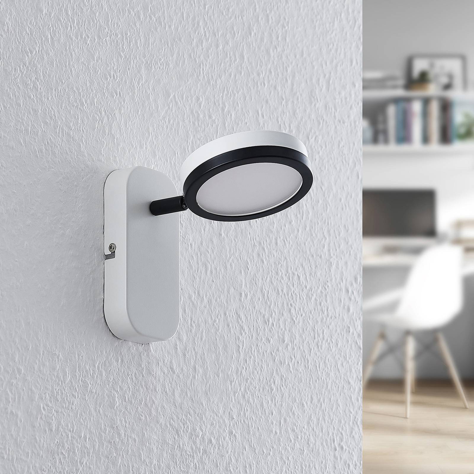 Lindby Vesim LED-spotlight, vit, 1 lampa