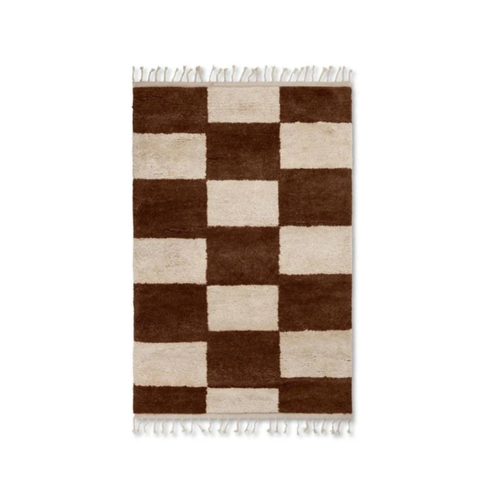 Ferm Living Matta Mara 120x180 cm Vit/Brun
