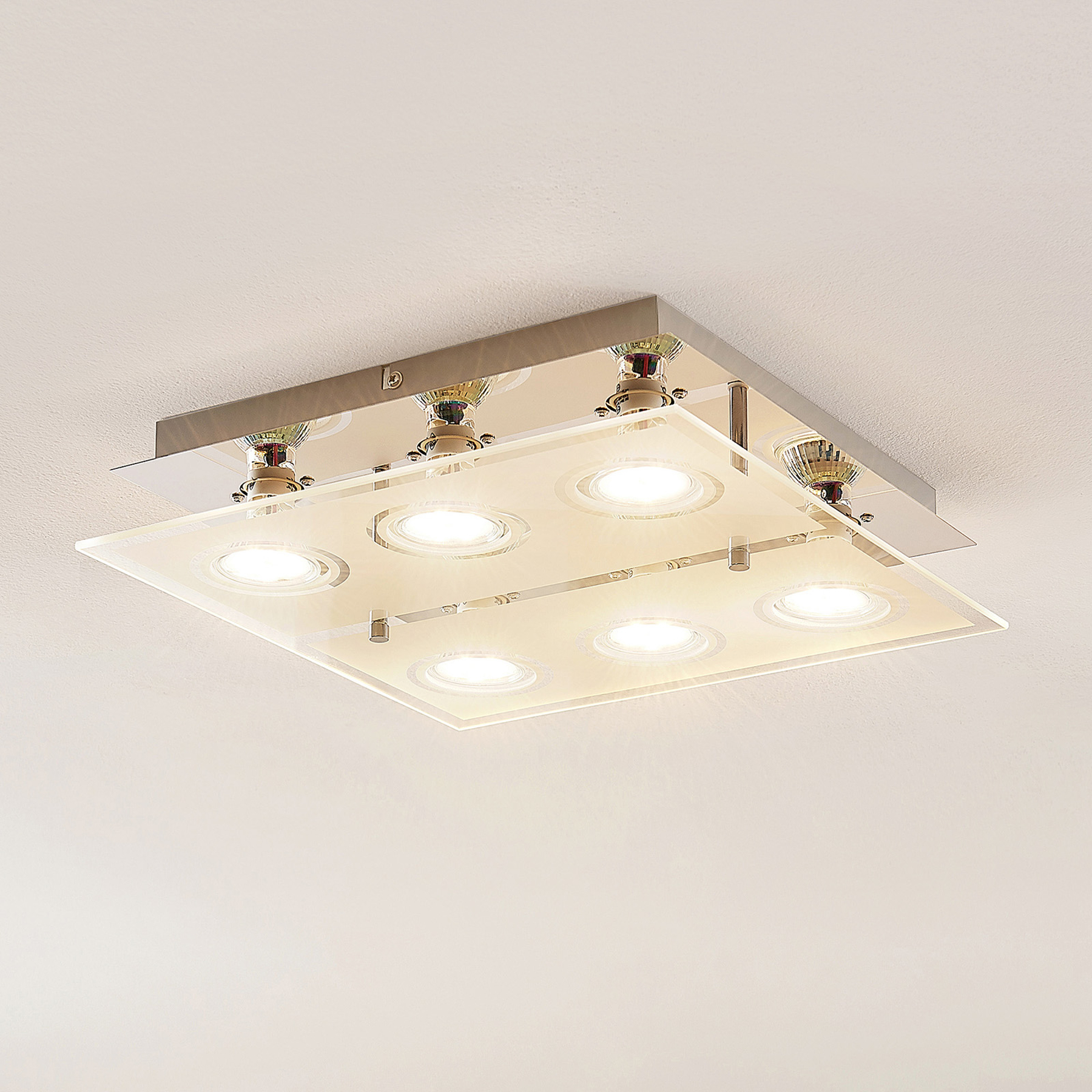 ELC Tahyla LED-taklampa, GU10, glas, 32 cm