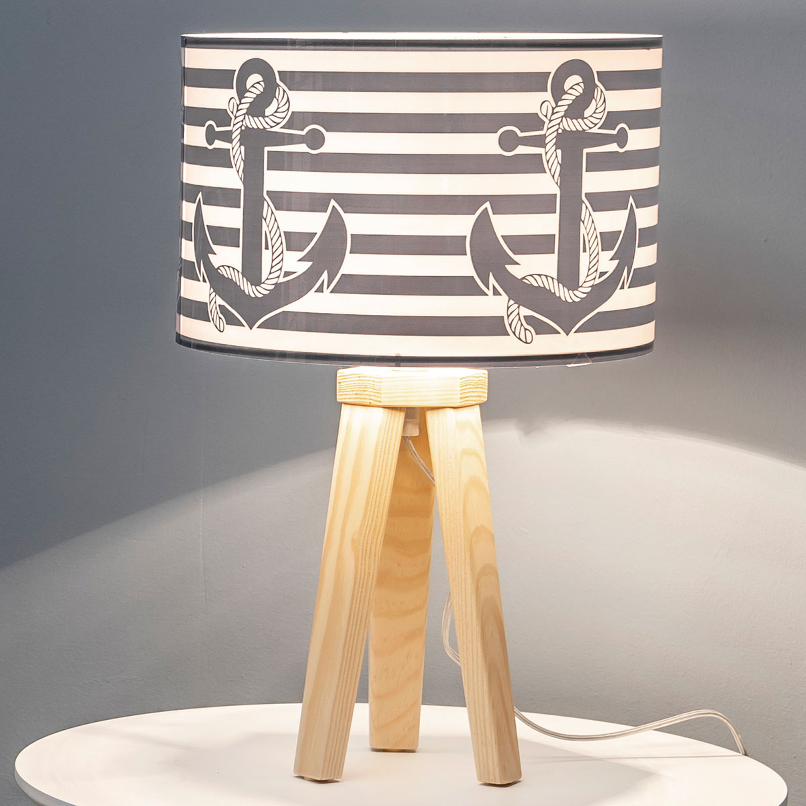 Maritime bordslampa med tryckt skärm