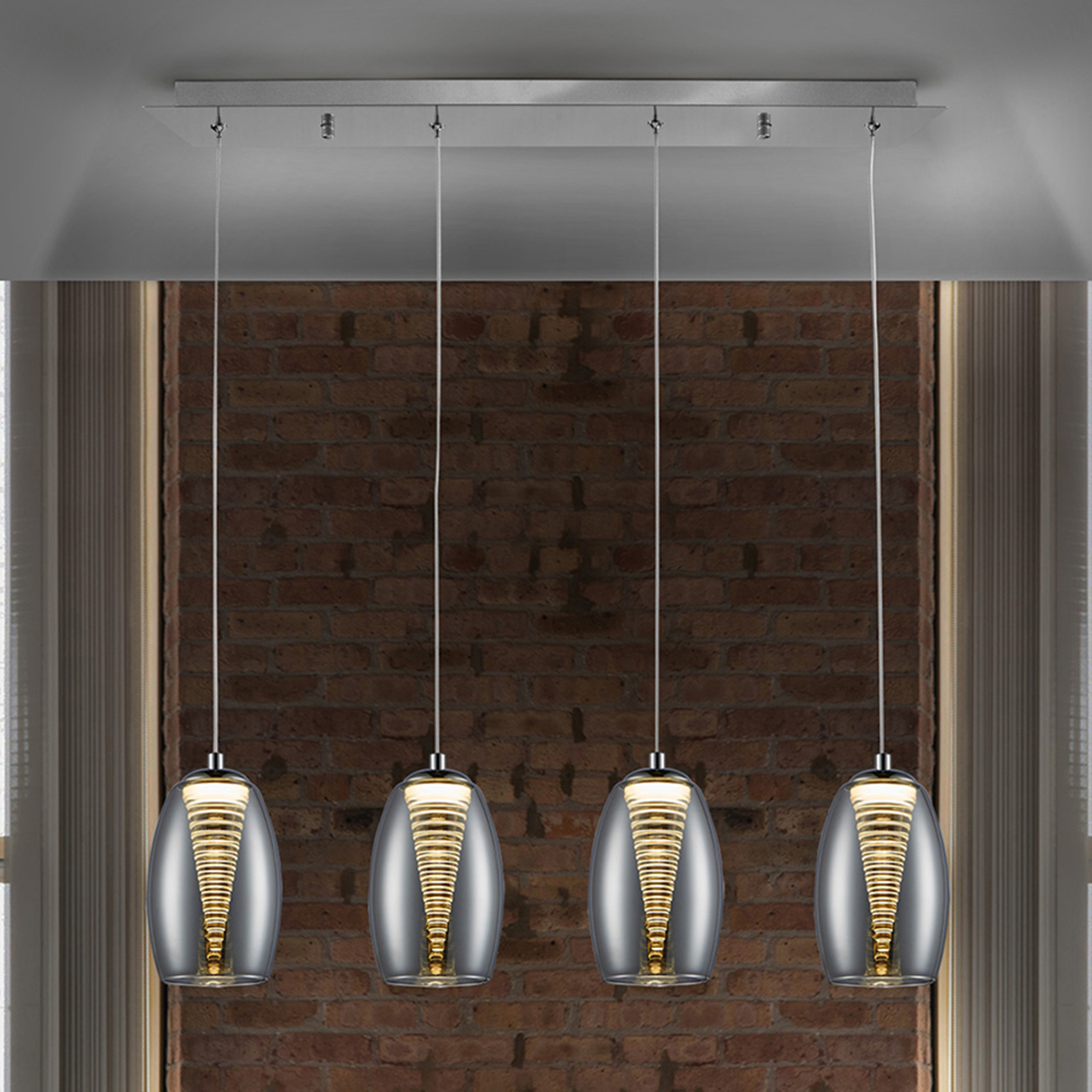 LED-pendellampa Nébula, 4 lampor