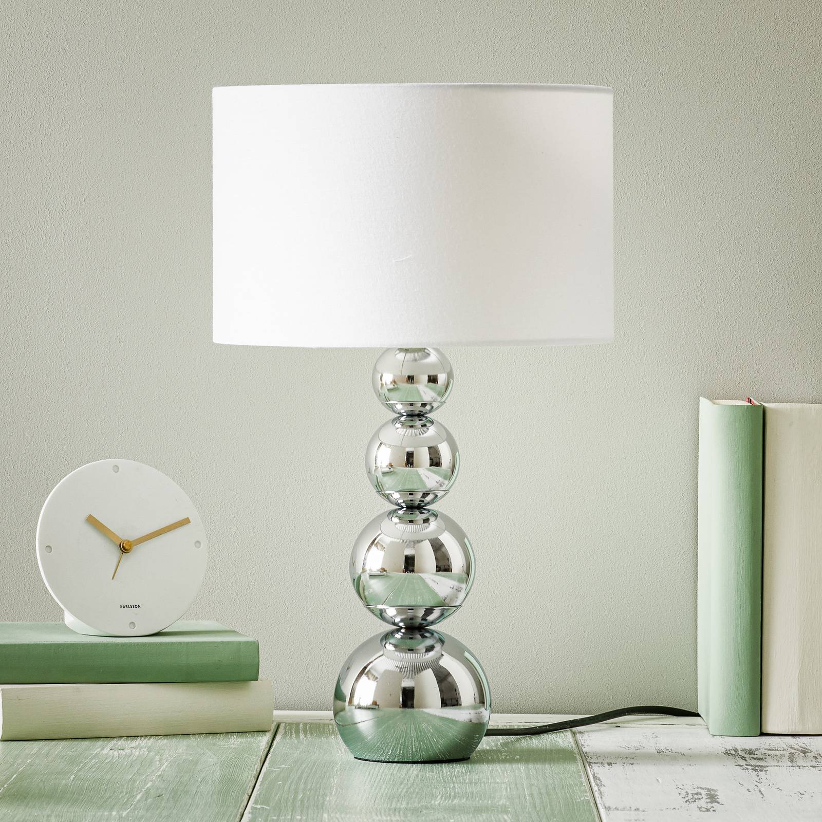 Bordslampa Mandy, touchfunktion, vit