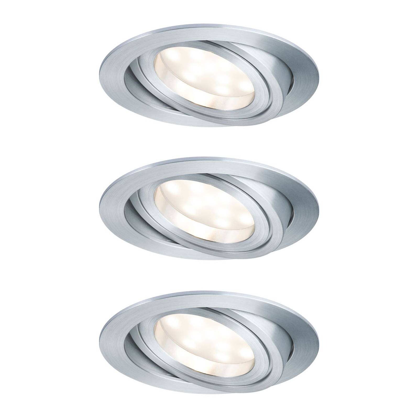 Paulmann LED-spotlight Coin 3x7W dim-/svängbar alu
