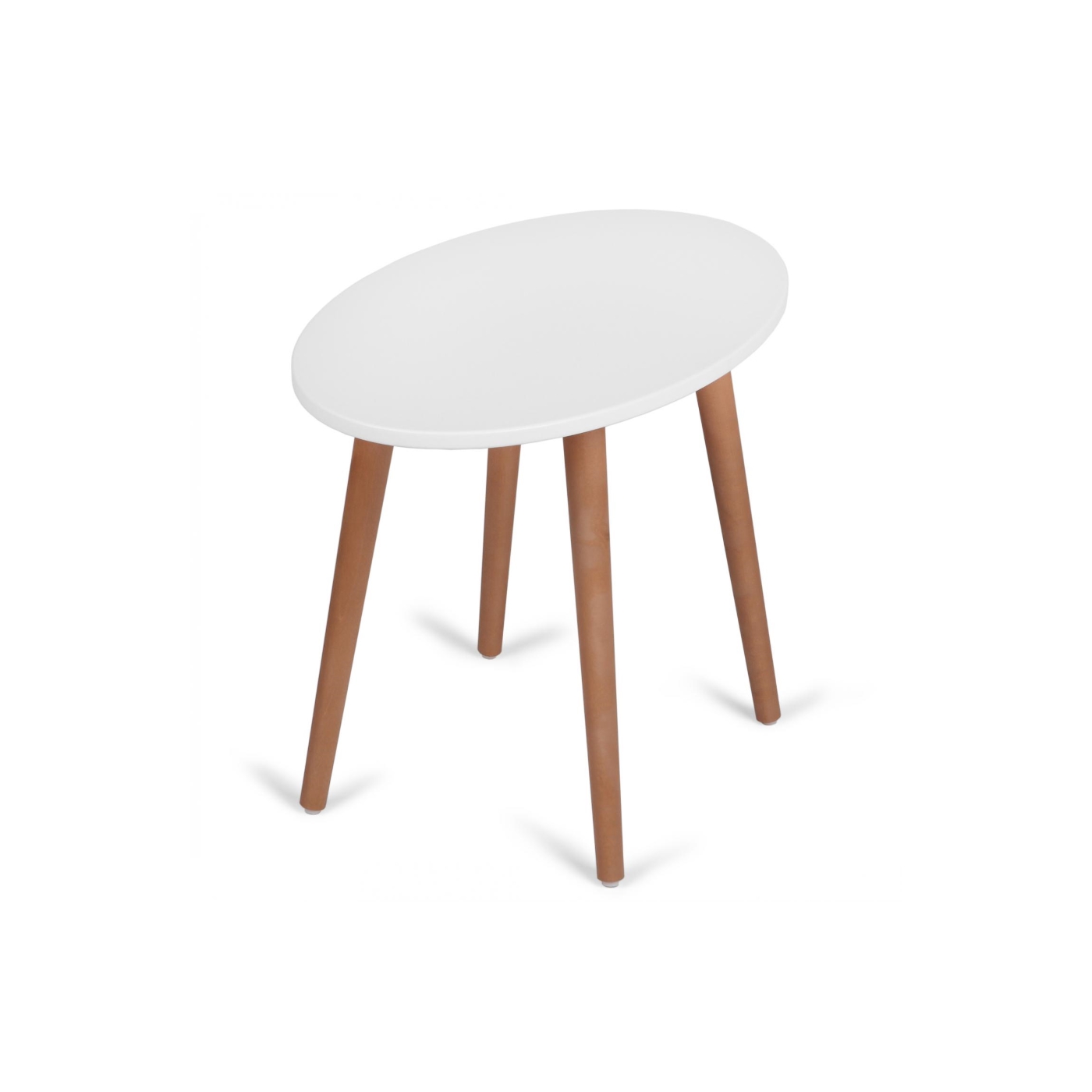 Barnbord Ellips vit/teak, Troll
