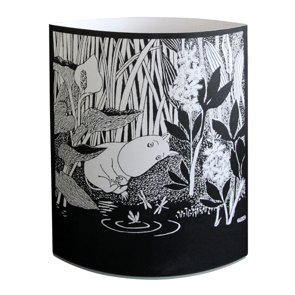 Pluto - Nattlampa Mumin 13x16 cm Svart/Vit