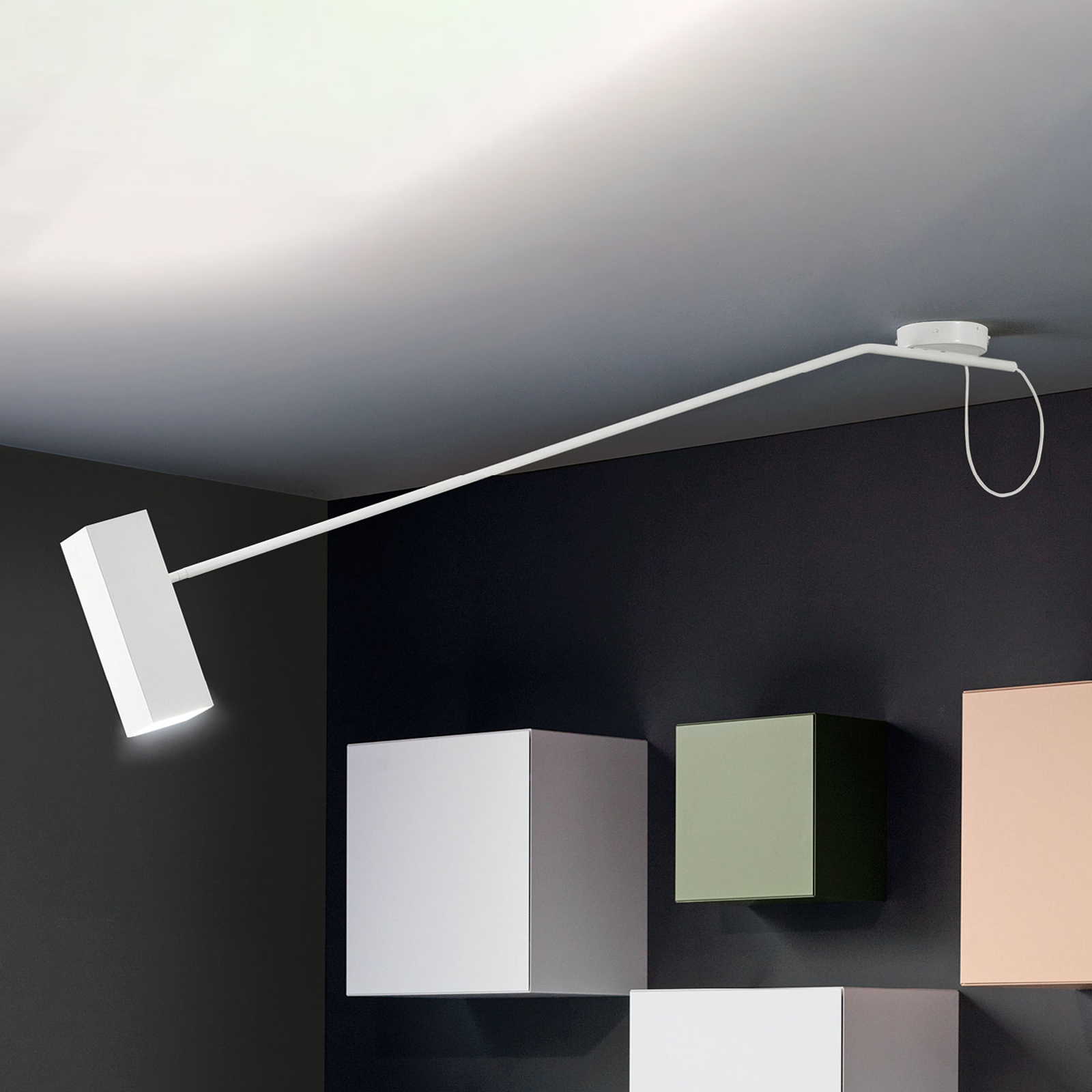 Modo Luce Dejavú taklampa längd 165 cm vit